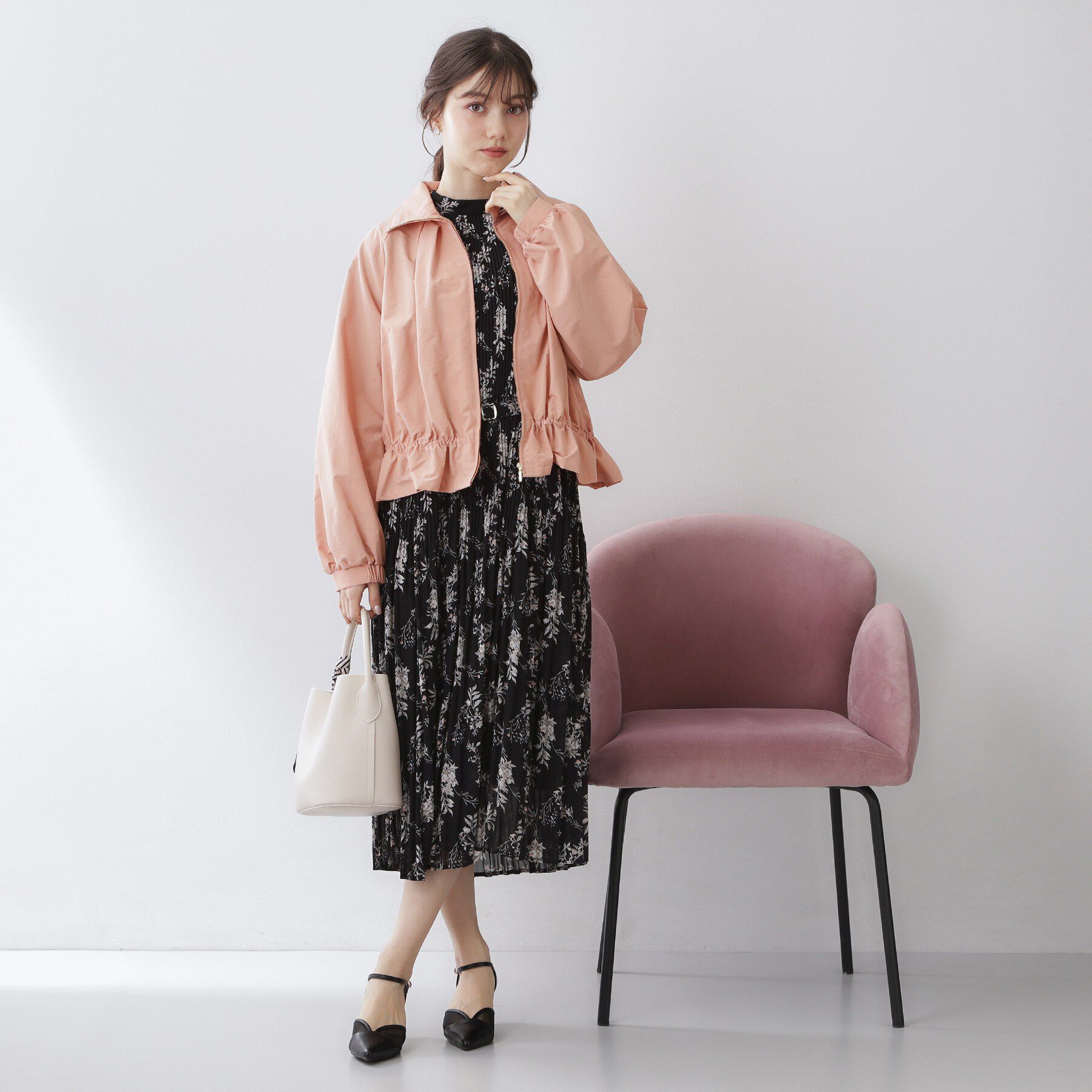 index「スタンドカラーペプラムブルゾン【洗濯機OK】」|ブルゾン・スタジャン|