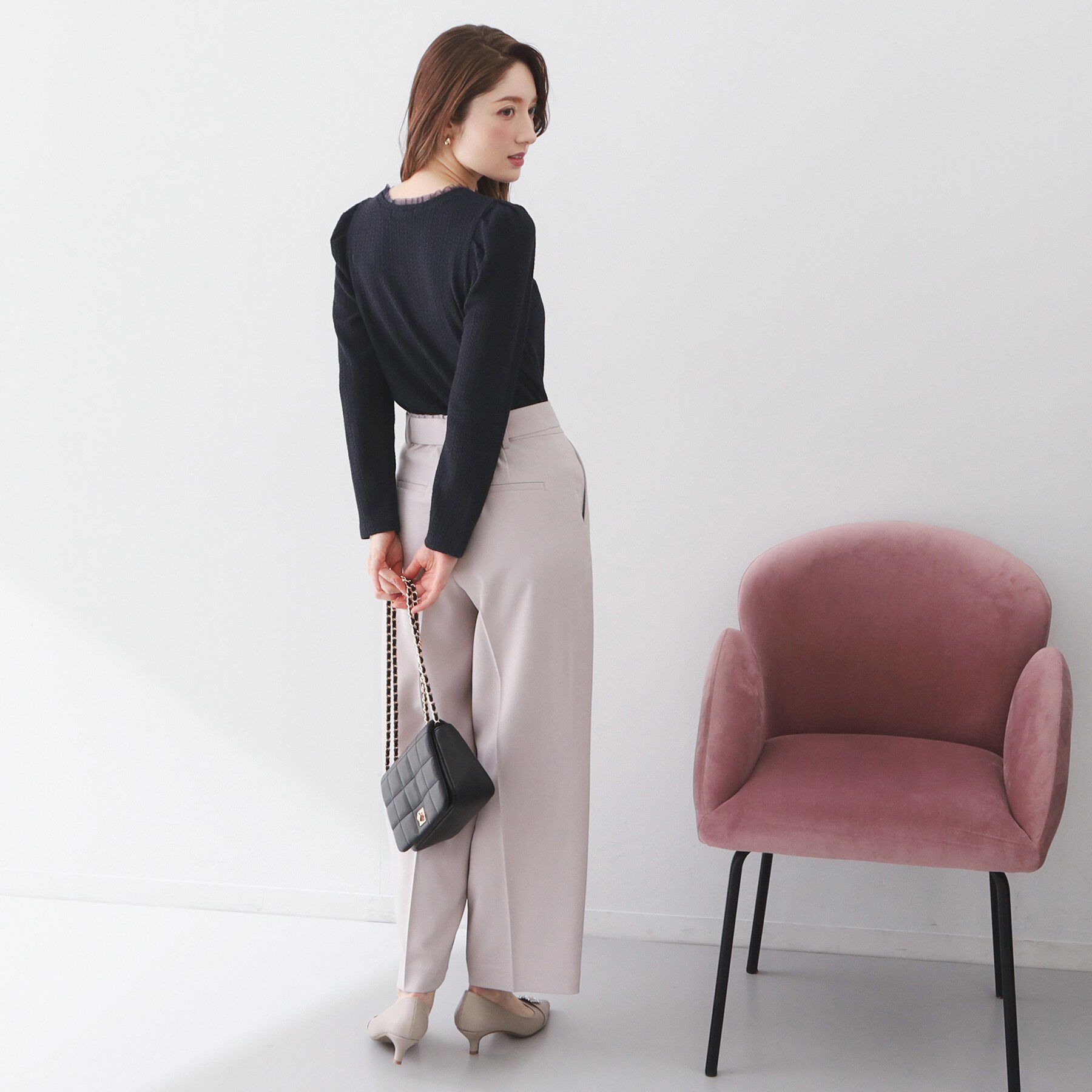 index「衿チュールデザインケーブルジャガードトップス【洗濯機OK】」|Tシャツ・カットソー|