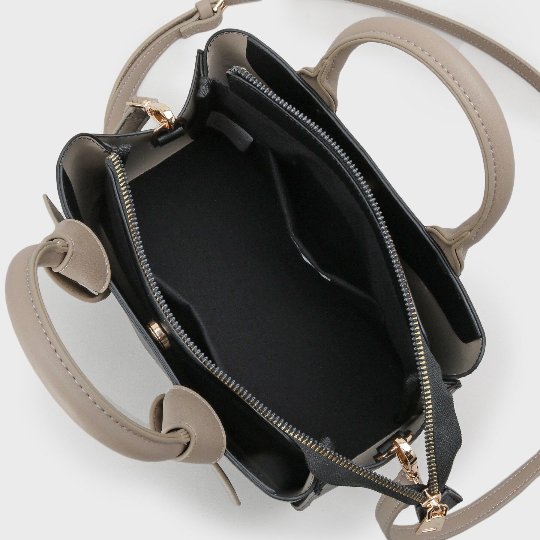 index「2WAYバイカラーリボンハンドル合皮ミドルトートバッグ」|トートバッグ|