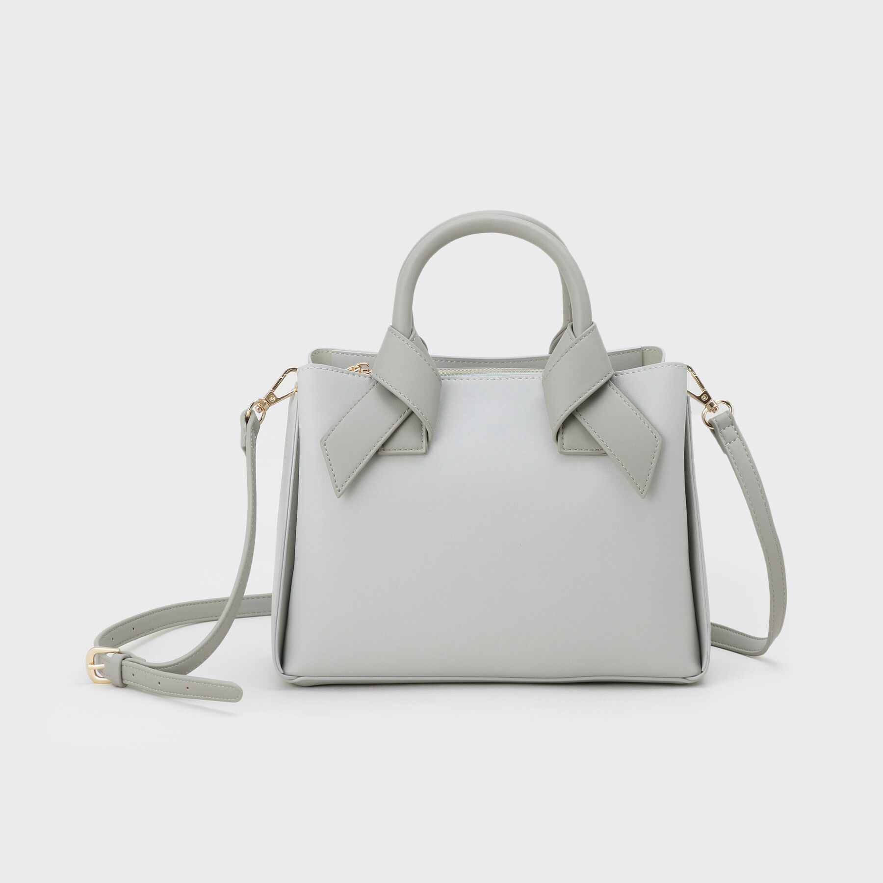 index「2WAYバイカラーリボンハンドル合皮ミドルトートバッグ」|トートバッグ|