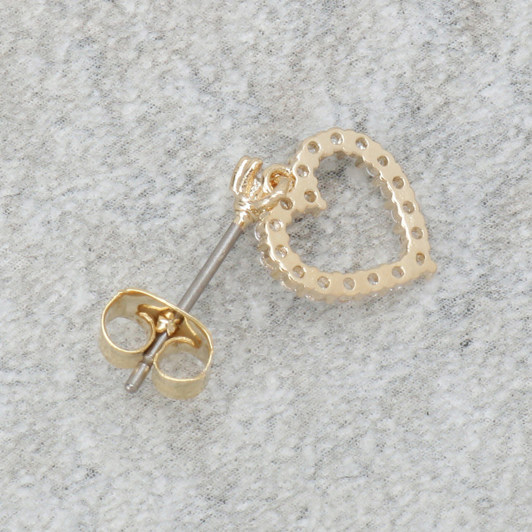 OPAQUE.CLIP「ハートビジューミニピアス」|ピアス|