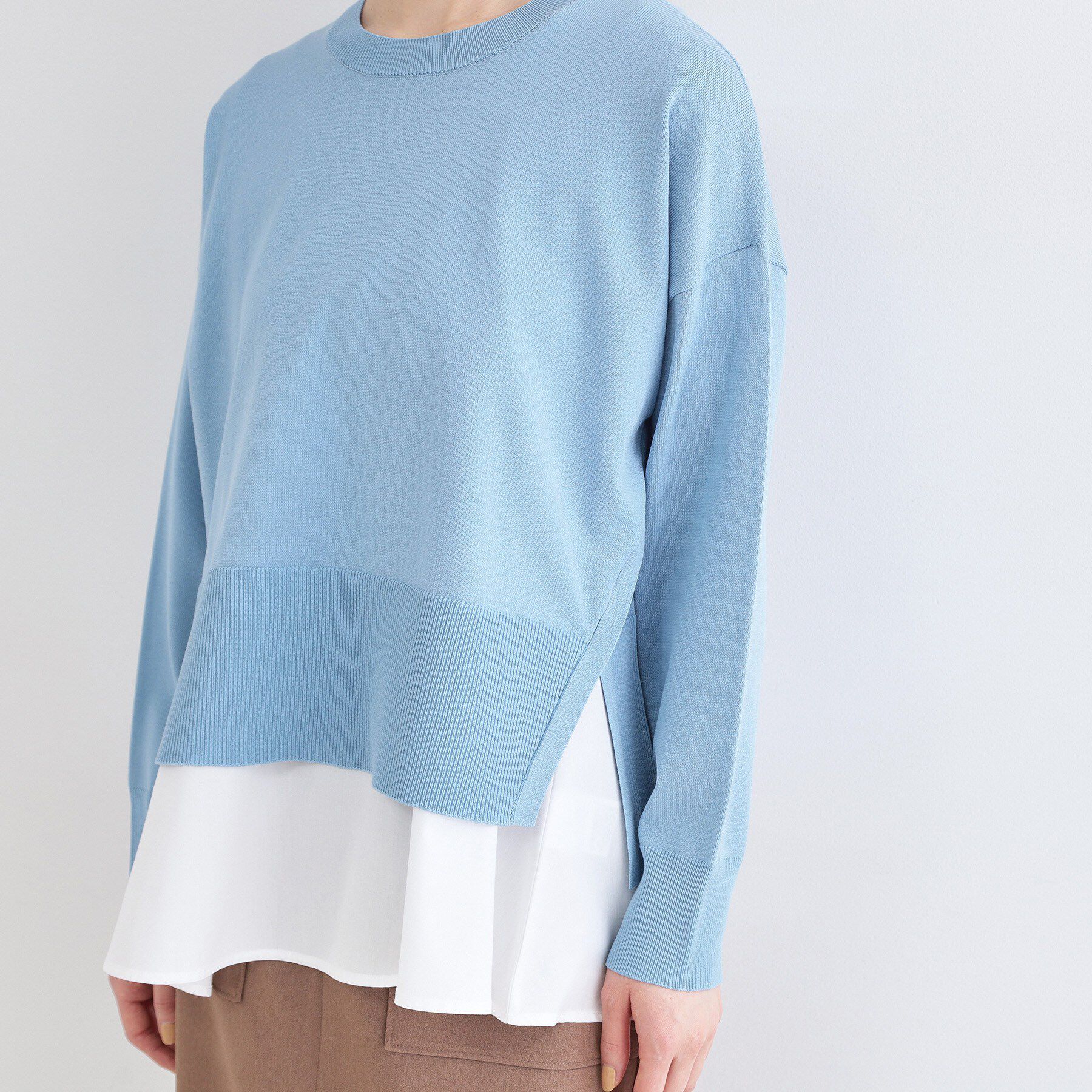 OPAQUE.CLIP「《ツインセット》ワイドニット&times;裾フレアタンクトップ【洗濯機OK】」|ニット・セーター|