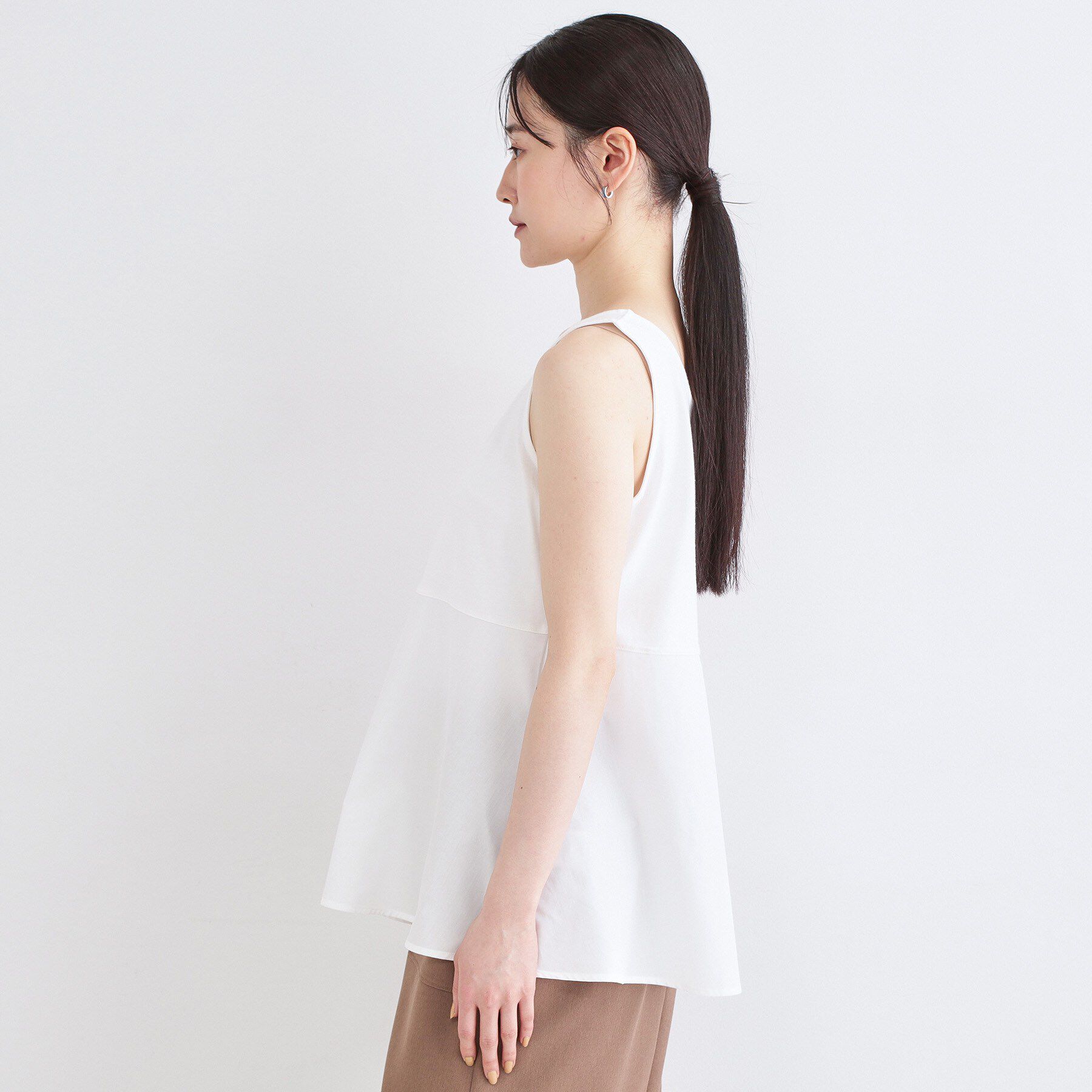 OPAQUE.CLIP「《ツインセット》ワイドニット&times;裾フレアタンクトップ【洗濯機OK】」|ニット・セーター|