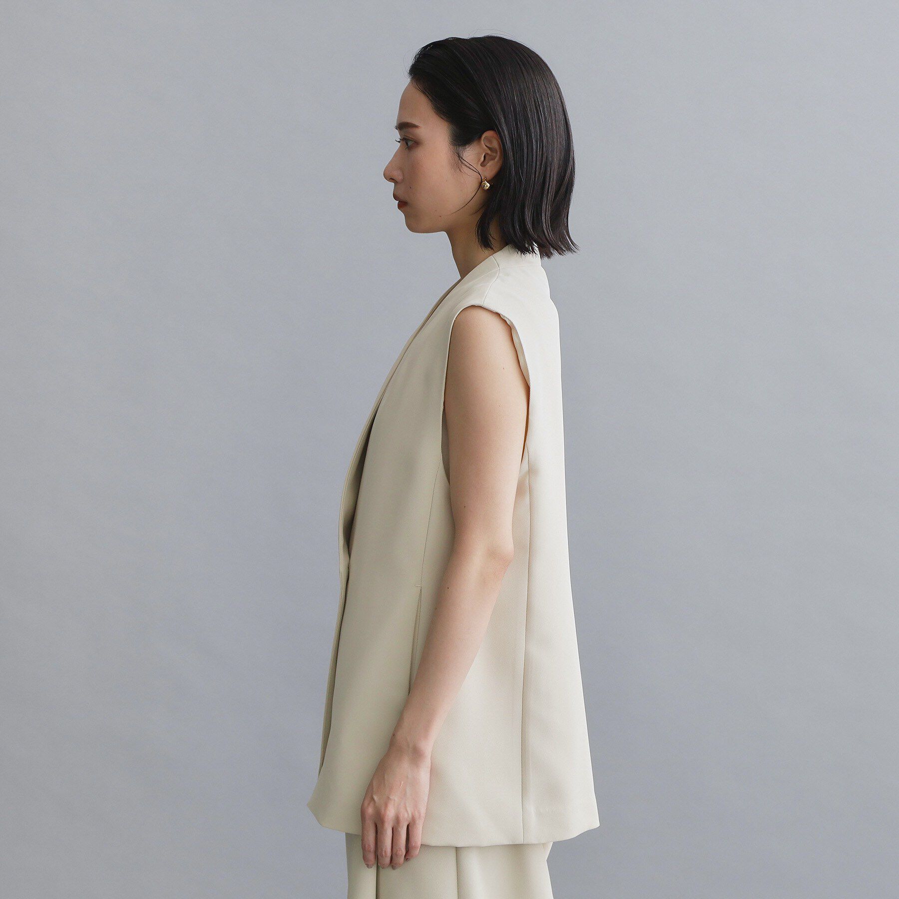 OPAQUE.CLIP「【es】ダブルブレストノーカラージレ/セットアップ対応可【洗える】」|ベスト・ジレ|