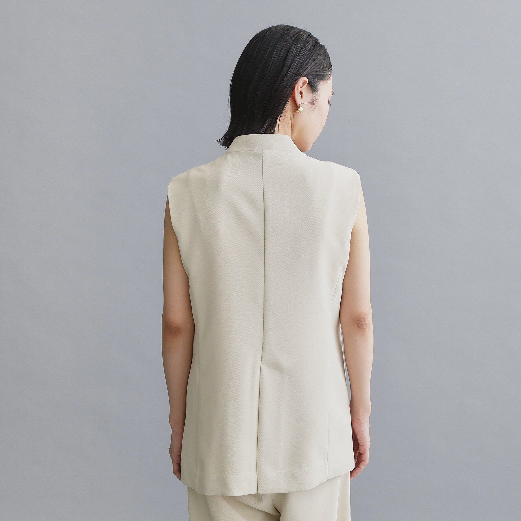 OPAQUE.CLIP「【es】ダブルブレストノーカラージレ/セットアップ対応可【洗える】」|ベスト・ジレ|