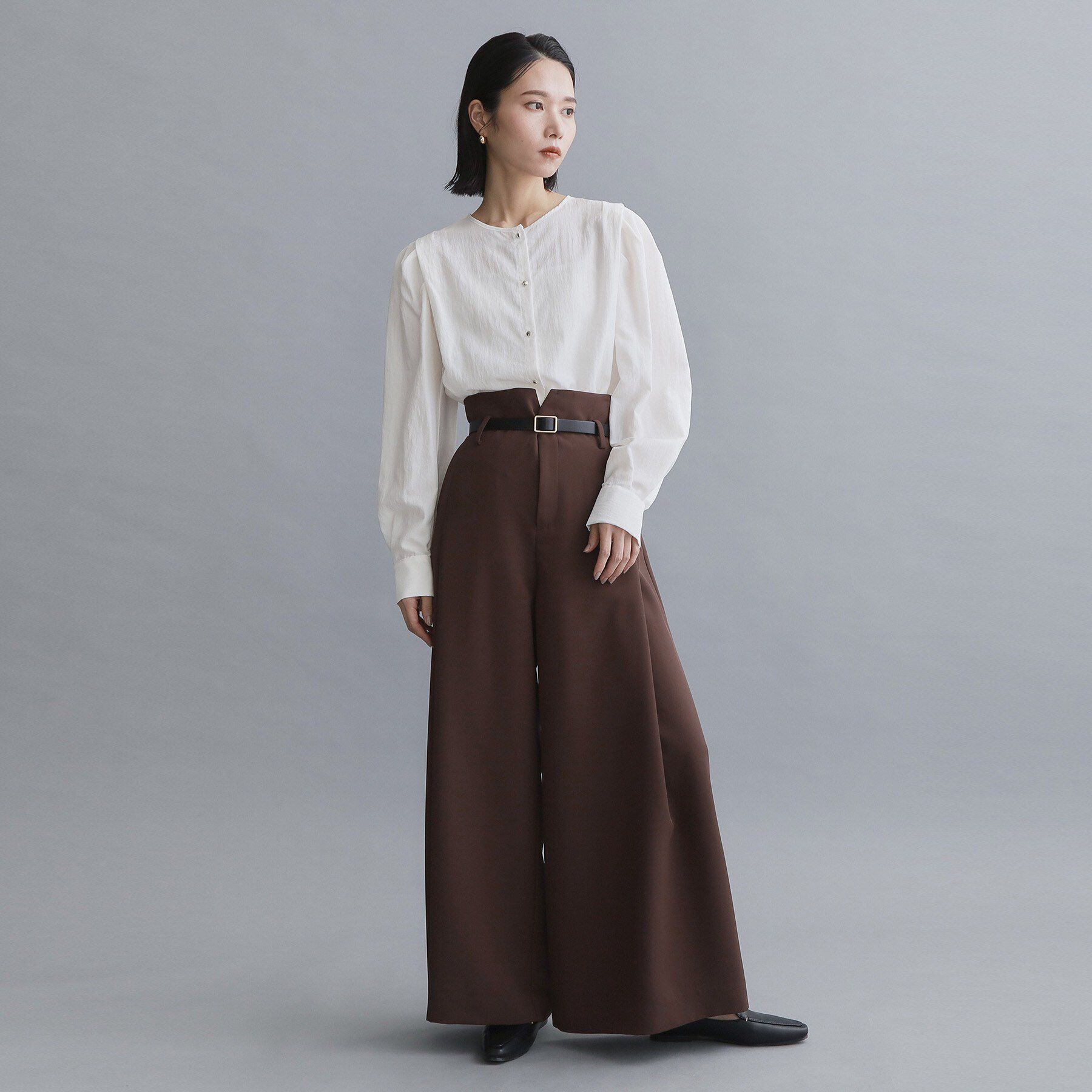 OPAQUE.CLIP「【es】ハイウエストタックワイドパンツ/セットアップ対応可【洗濯機OK】」|その他|