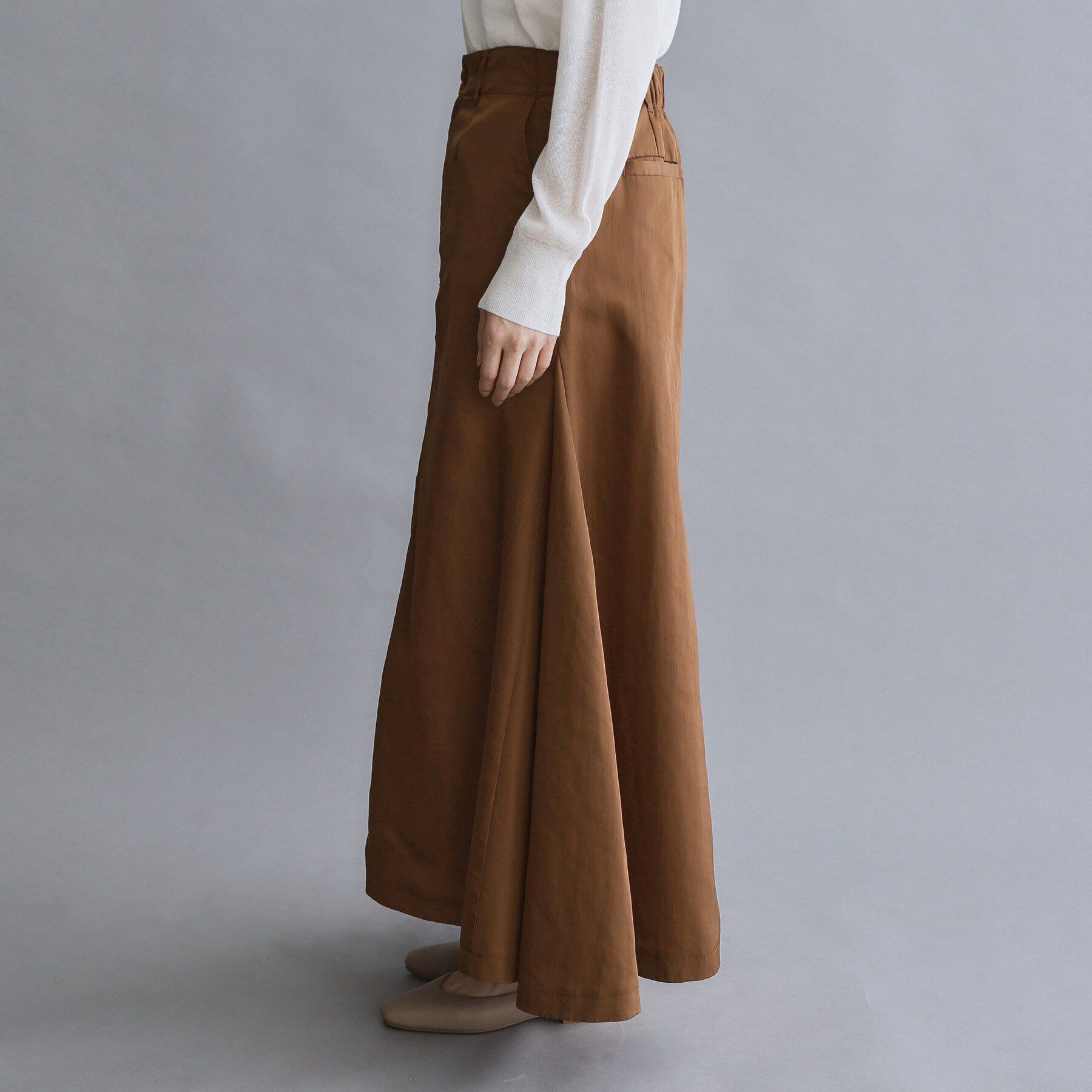 OPAQUE.CLIP「【es】サーキュラーロングフレアスカート【洗濯機OK】」|スカート|