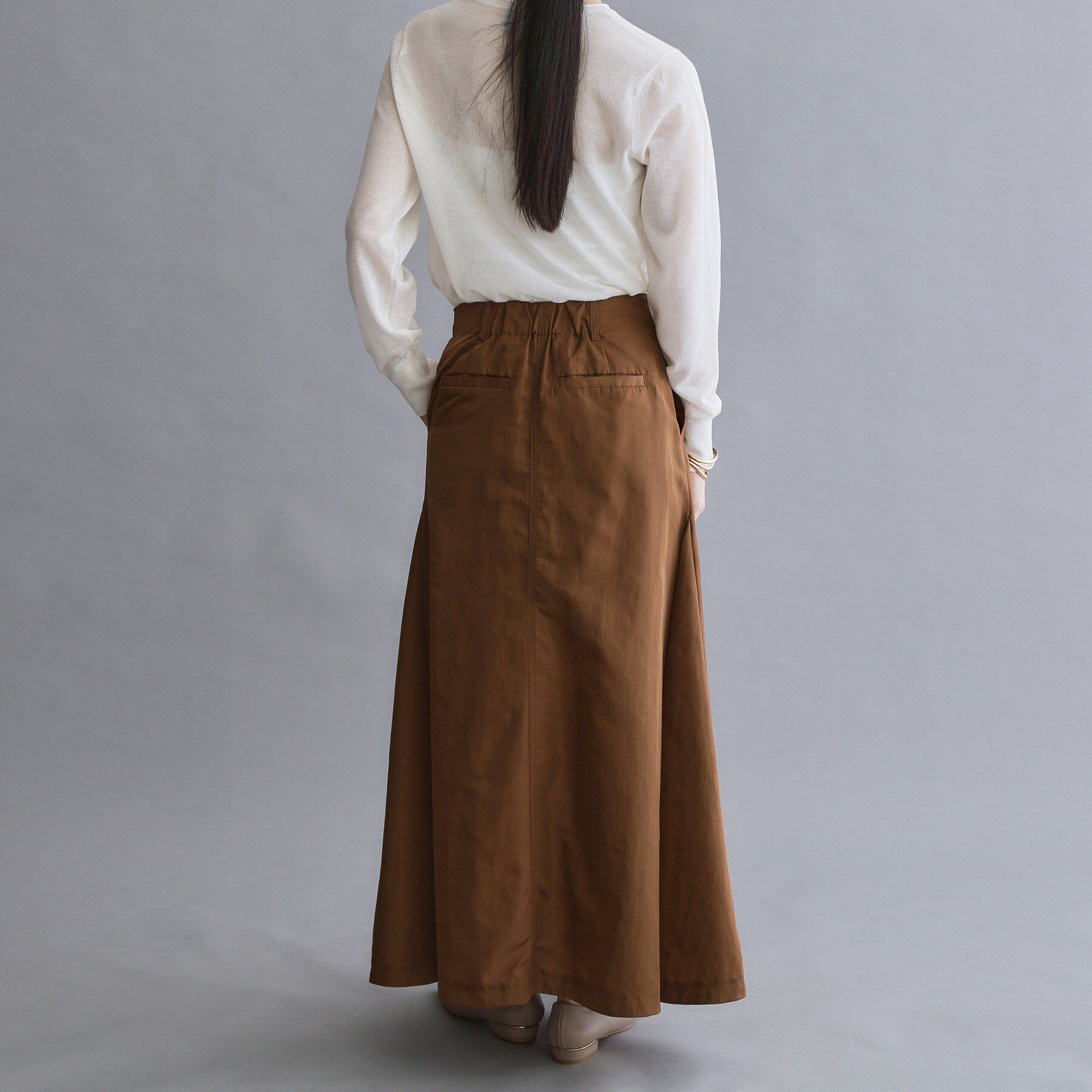 OPAQUE.CLIP「【es】サーキュラーロングフレアスカート【洗濯機OK】」|スカート|