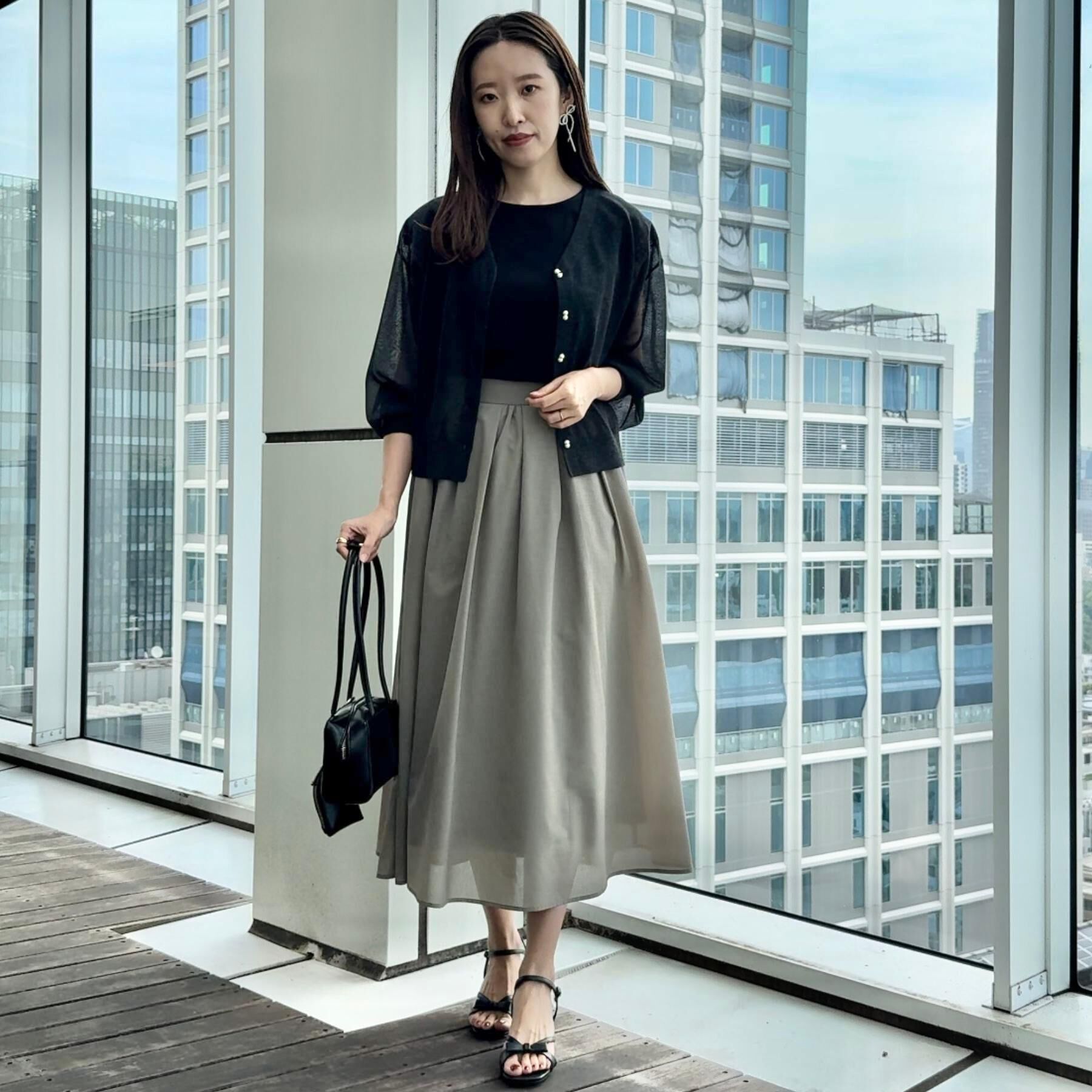 Couture broach「【きれいめ・シアー・通勤】パレットボイルロングスカート」|スカート|