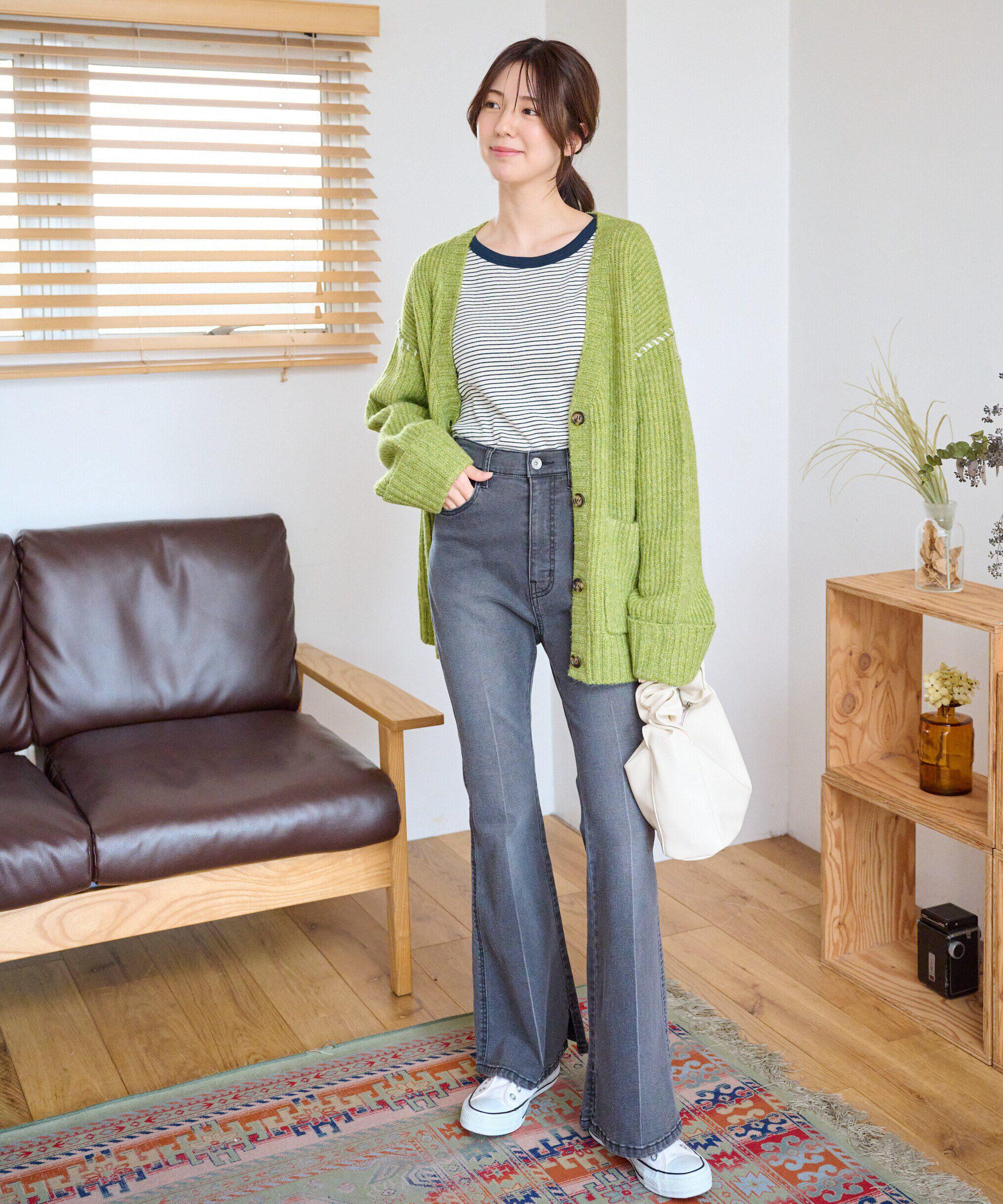  「[Sシリーズ対応商品]内スリットベルボトムデニムパンツ」|その他|