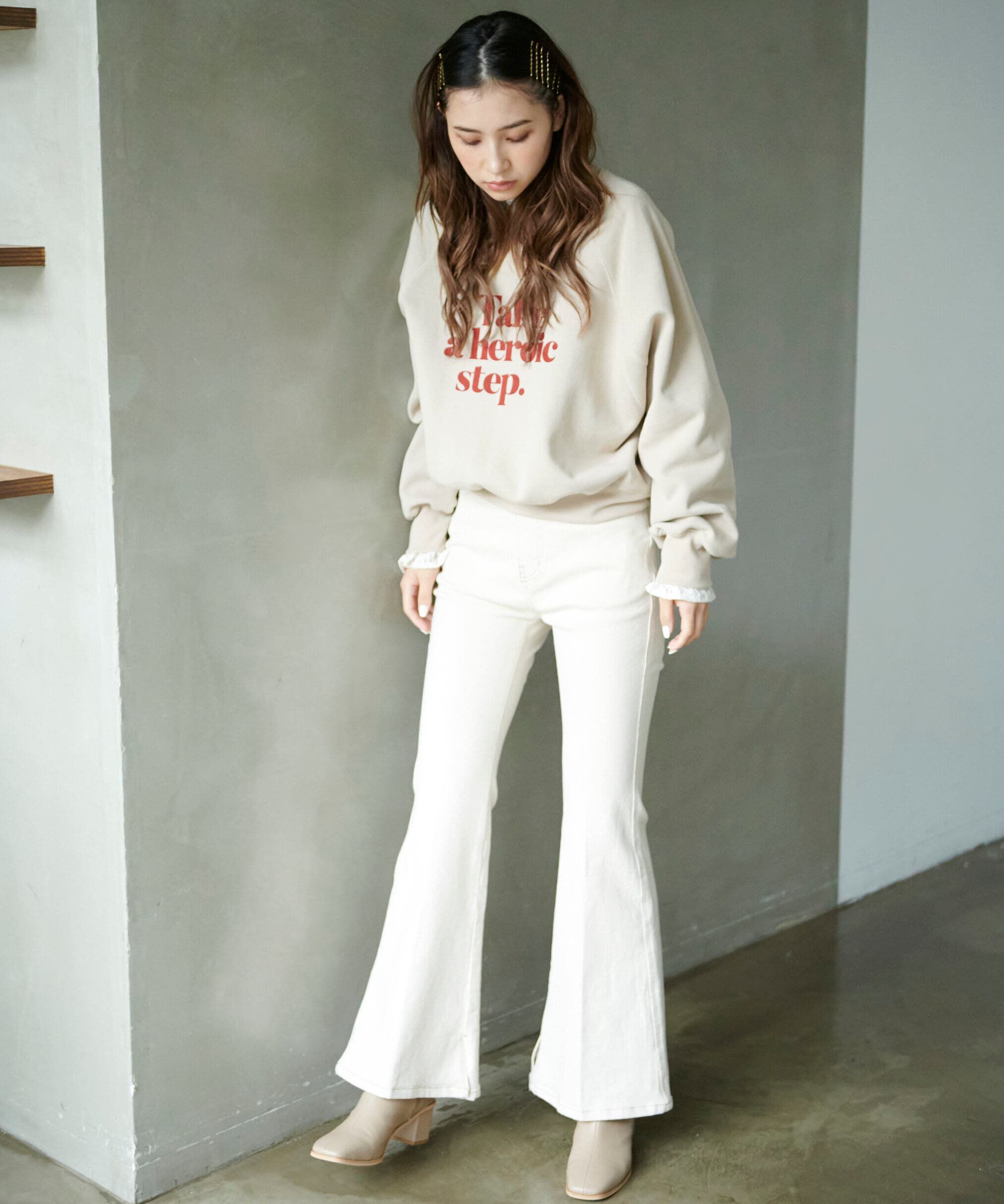  「[Sシリーズ対応商品]内スリットベルボトムデニムパンツ」|その他|