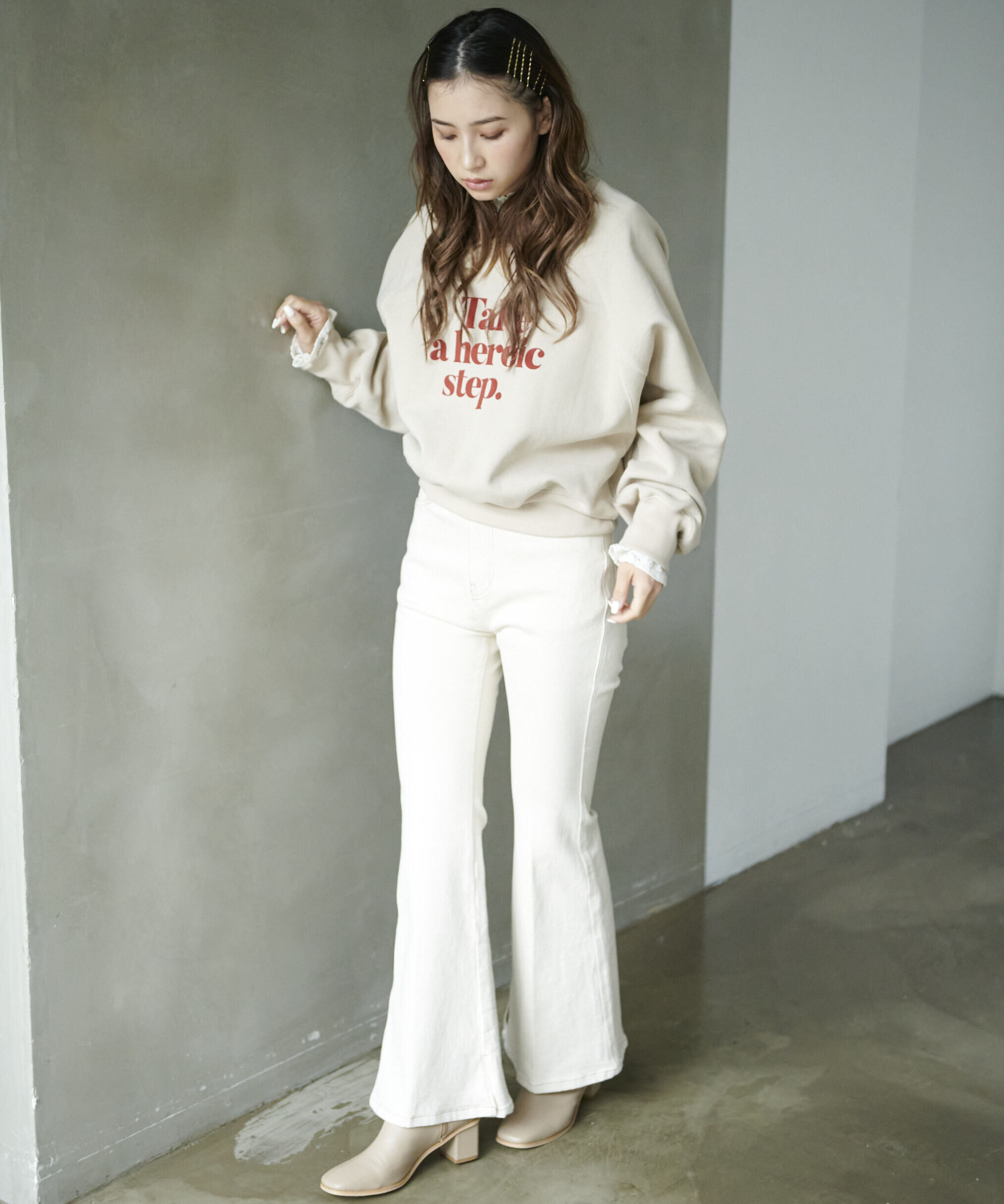  「[Sシリーズ対応商品]内スリットベルボトムデニムパンツ」|その他|