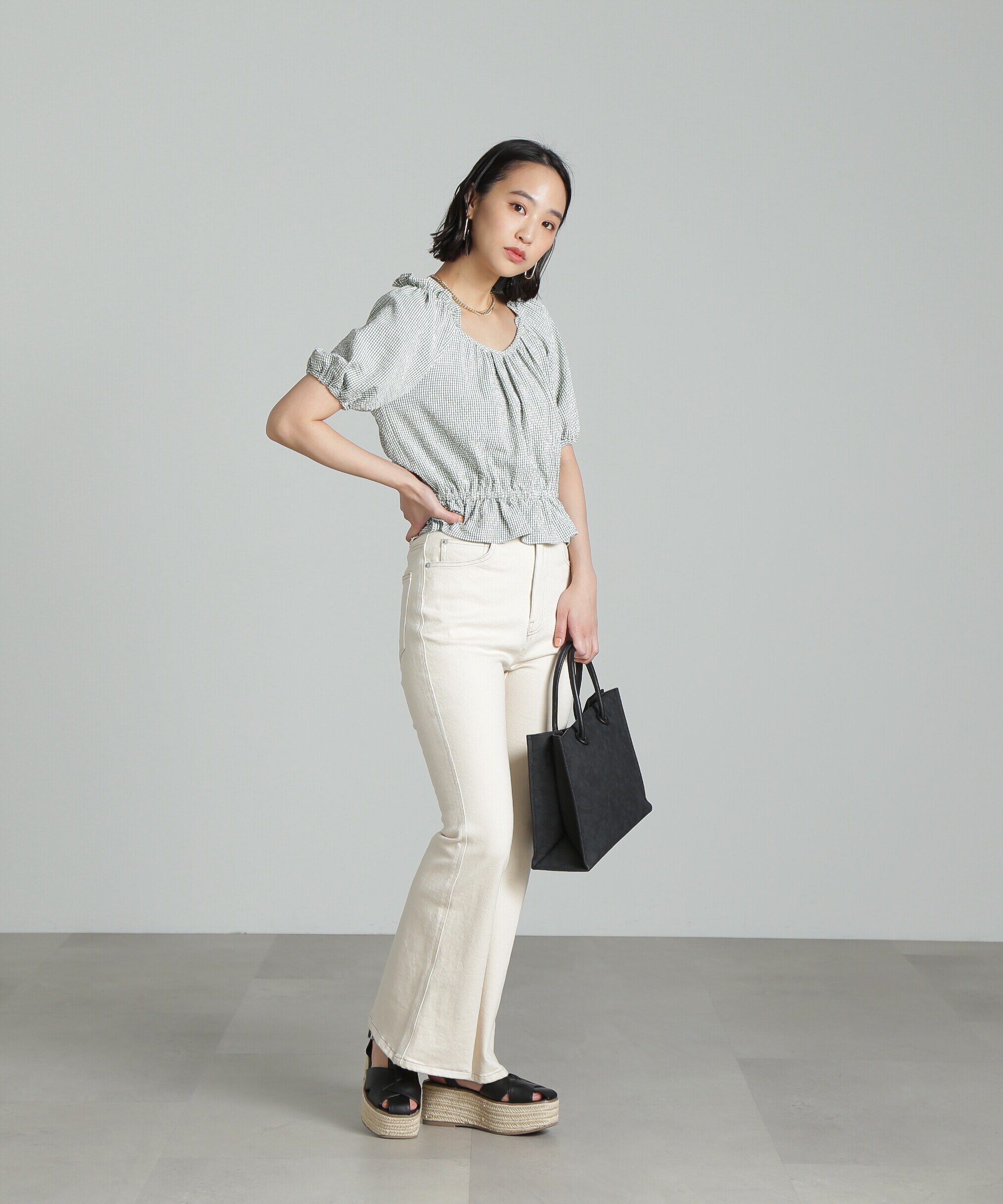  「[Sシリーズ対応商品]内スリットベルボトムデニムパンツ」|その他|