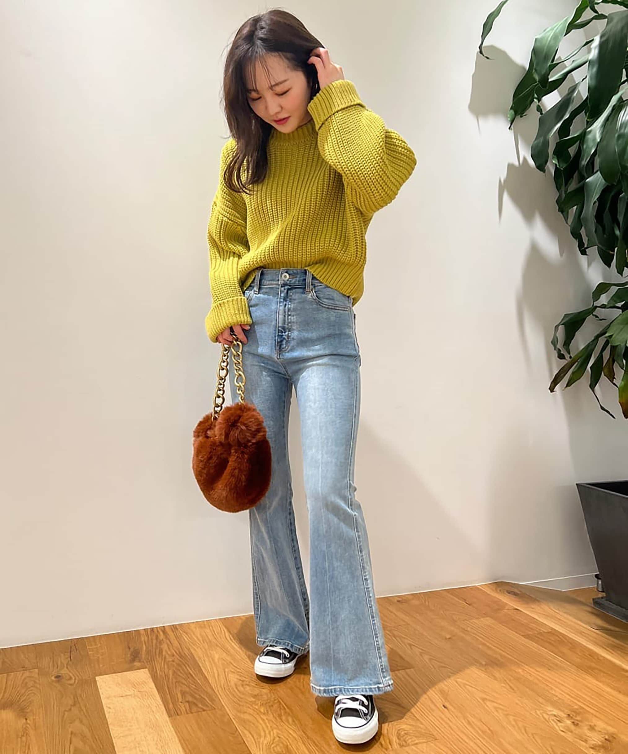  「[Sシリーズ対応商品]内スリットベルボトムデニムパンツ」|その他|