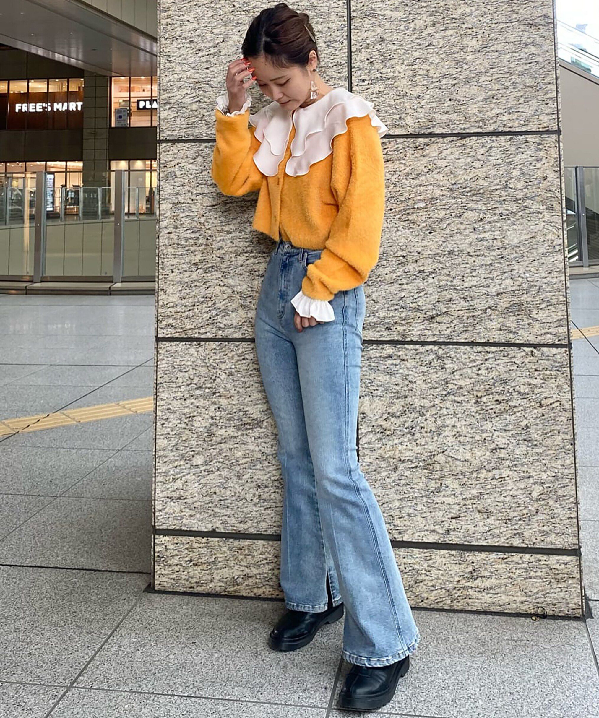  「[Sシリーズ対応商品]内スリットベルボトムデニムパンツ」|その他|