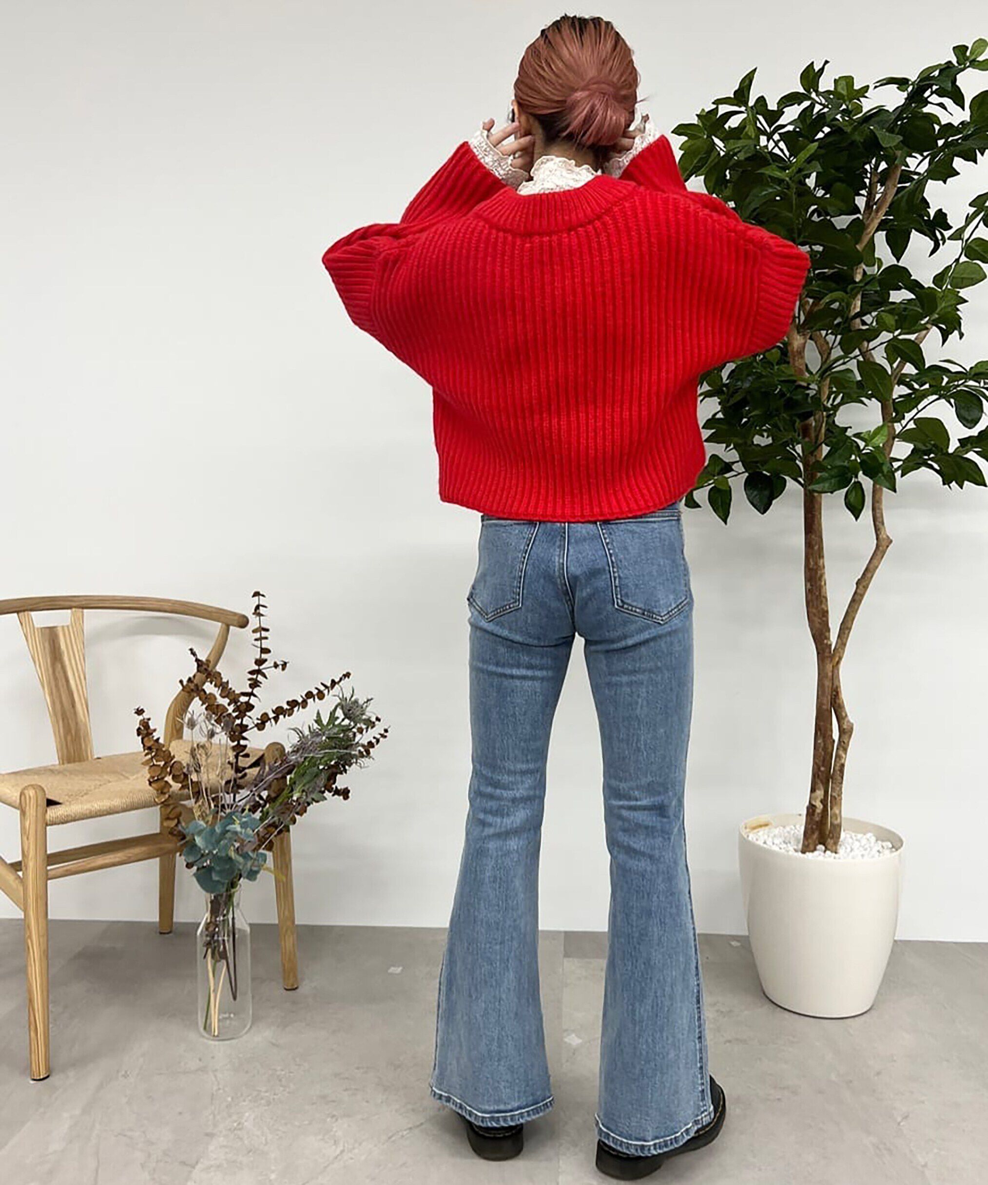  「[Sシリーズ対応商品]内スリットベルボトムデニムパンツ」|その他|