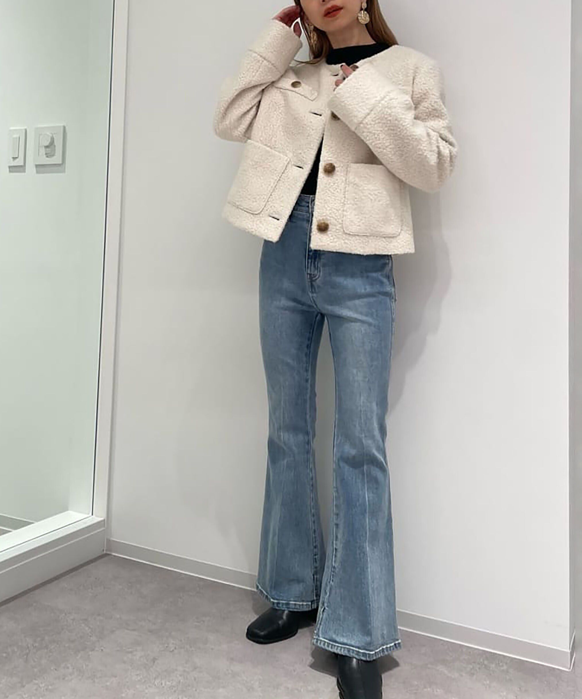  「[Sシリーズ対応商品]内スリットベルボトムデニムパンツ」|その他|