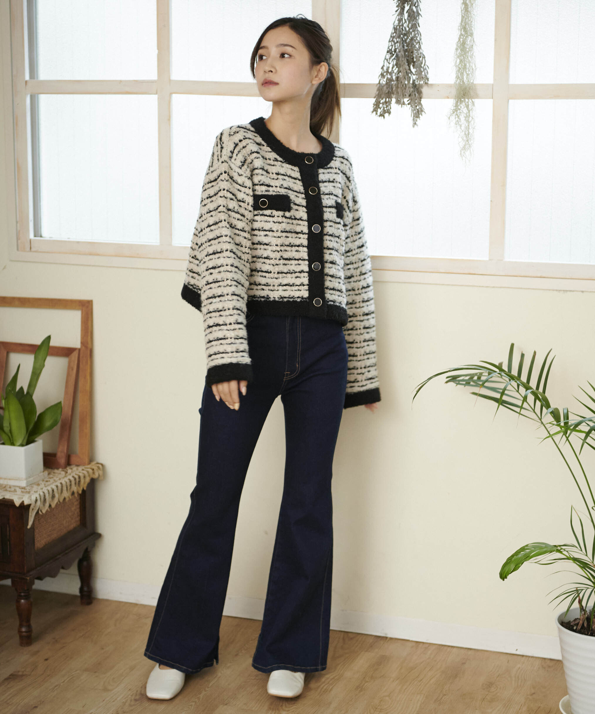  「[Sシリーズ対応商品]内スリットベルボトムデニムパンツ」|その他|