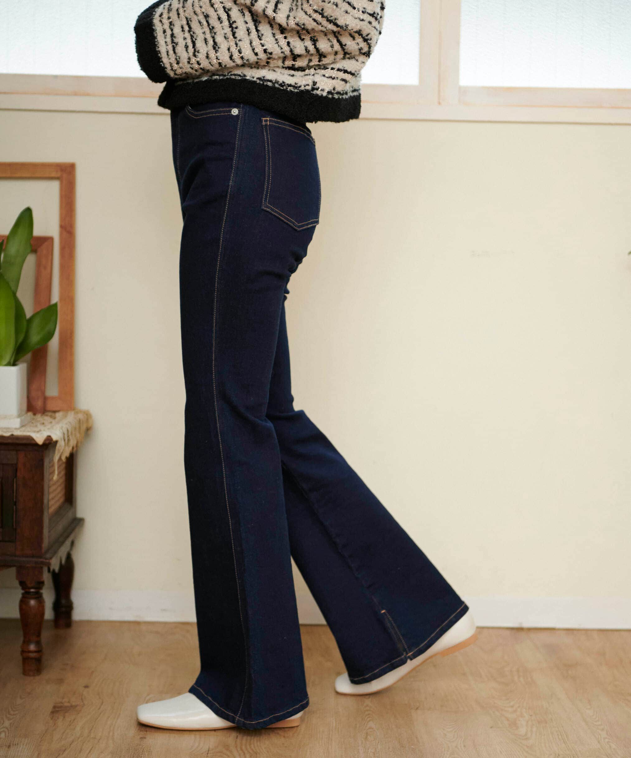  「[Sシリーズ対応商品]内スリットベルボトムデニムパンツ」|その他|