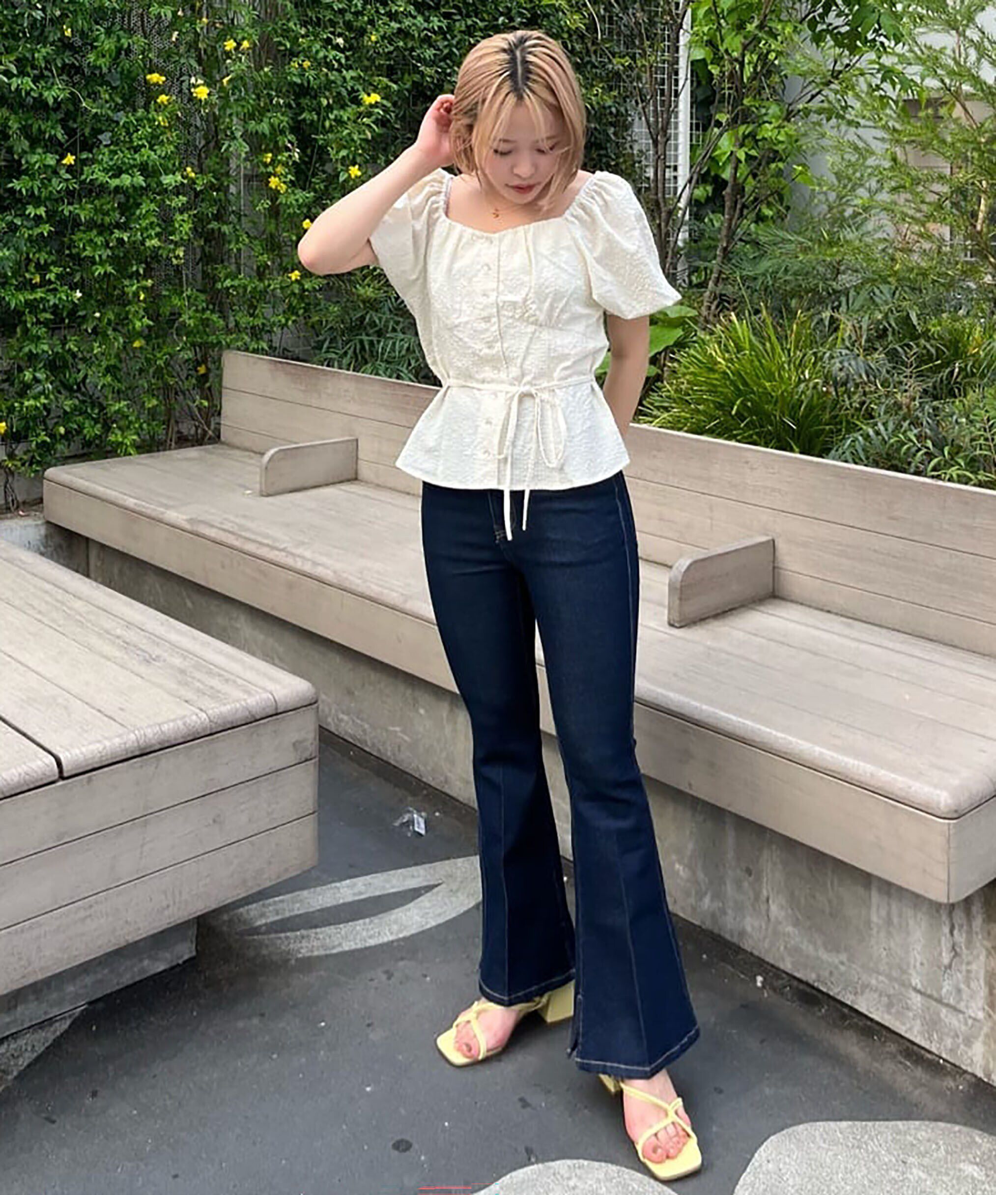  「[Sシリーズ対応商品]内スリットベルボトムデニムパンツ」|その他|