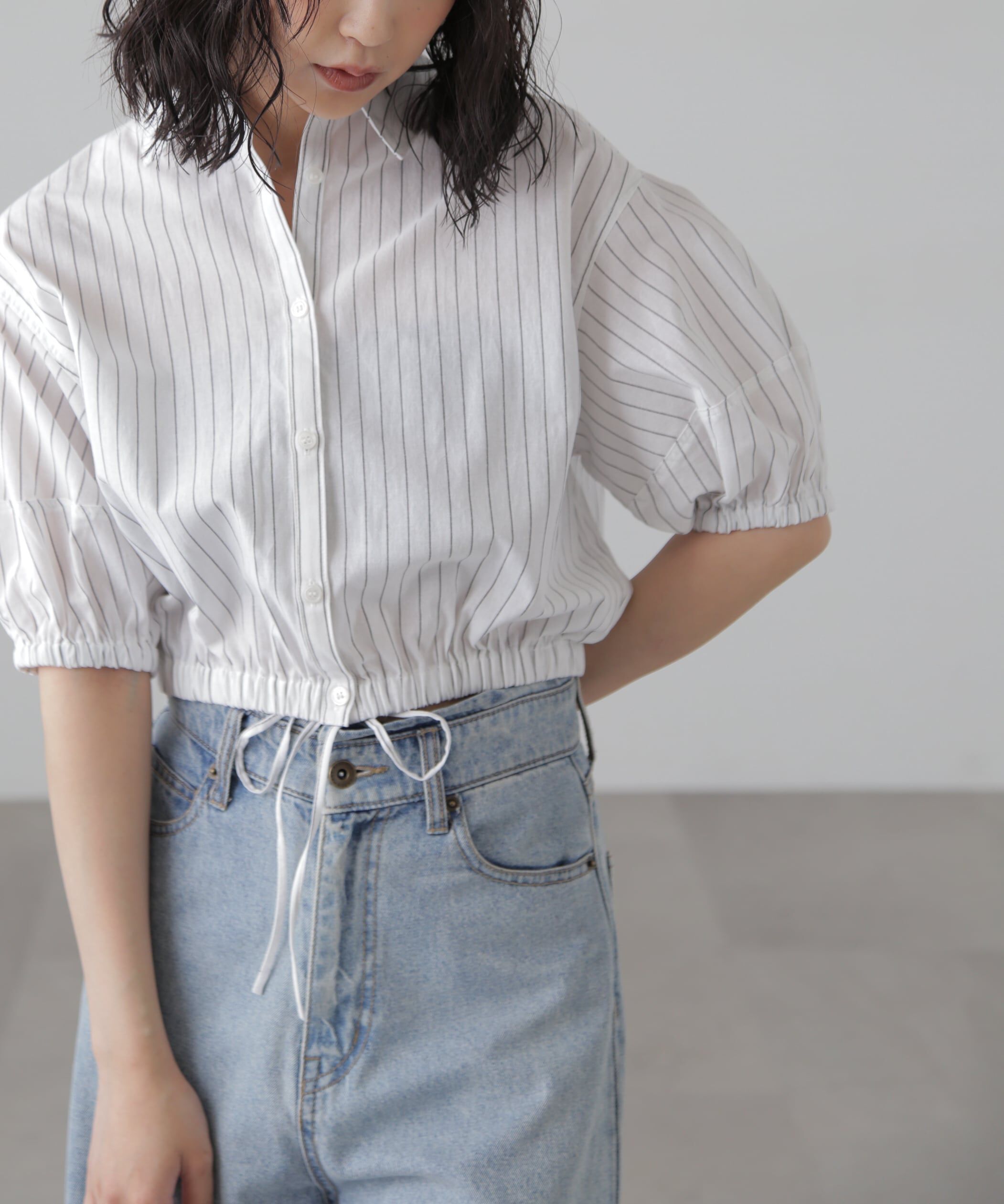  「裾ドロスト半袖ブラウス」|シャツ・ブラウス|オフベースス 1