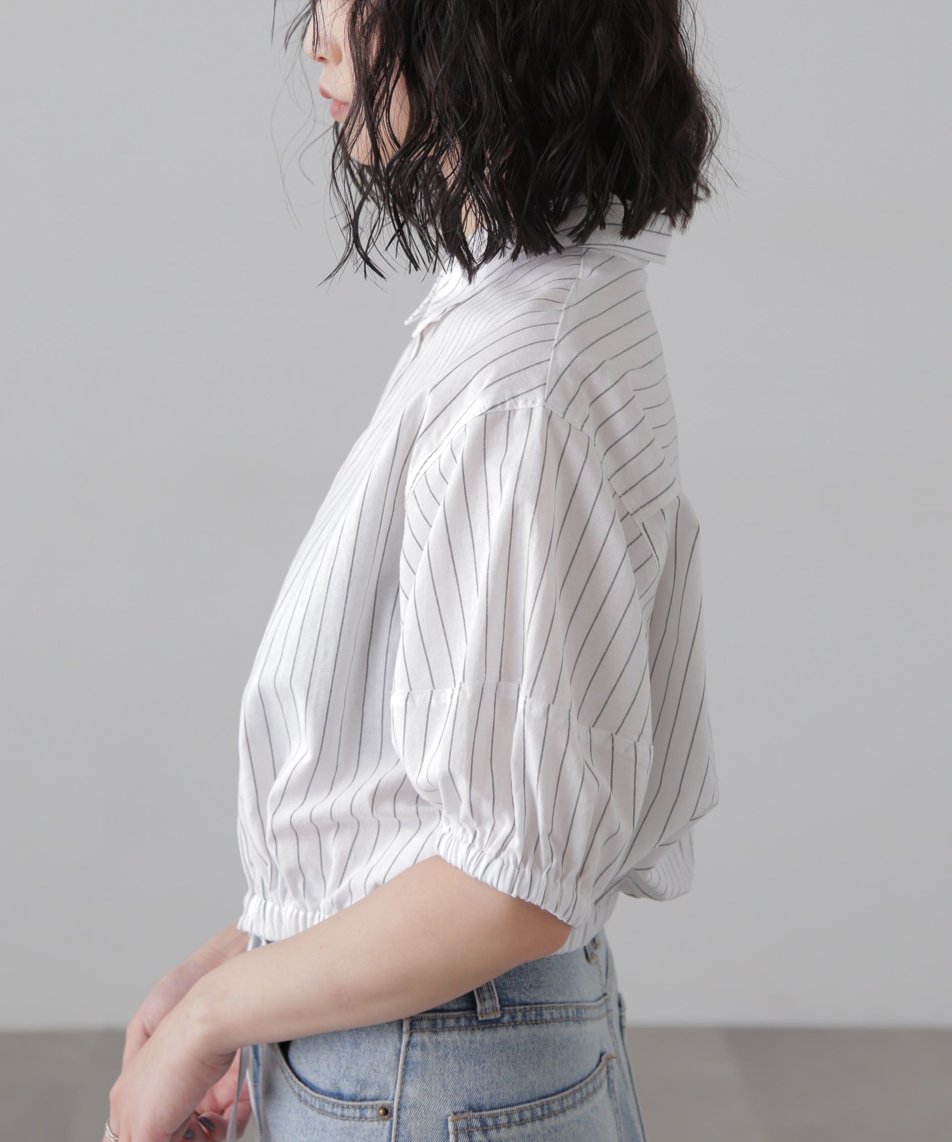  「裾ドロスト半袖ブラウス」|シャツ・ブラウス|