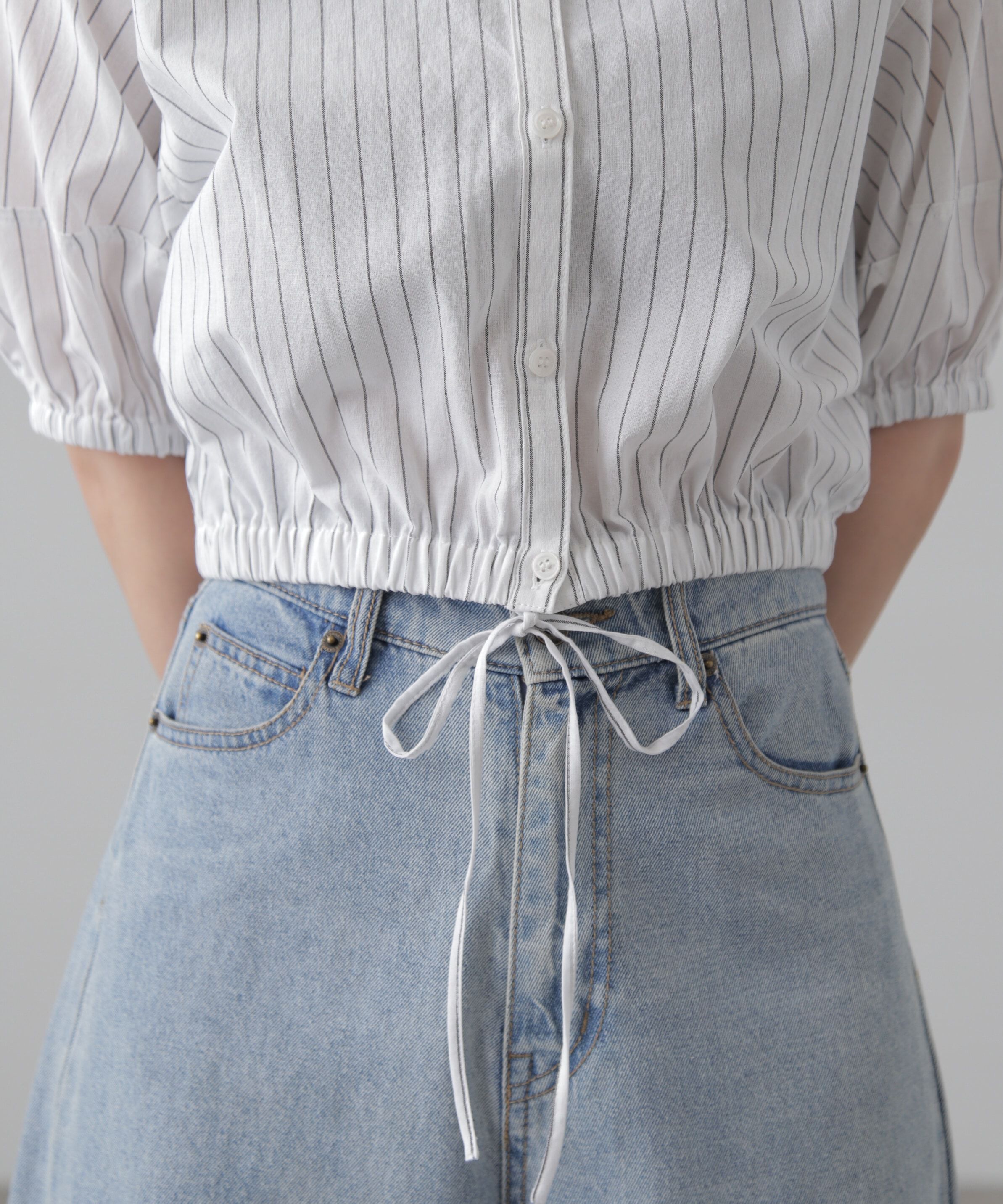  「裾ドロスト半袖ブラウス」|シャツ・ブラウス|