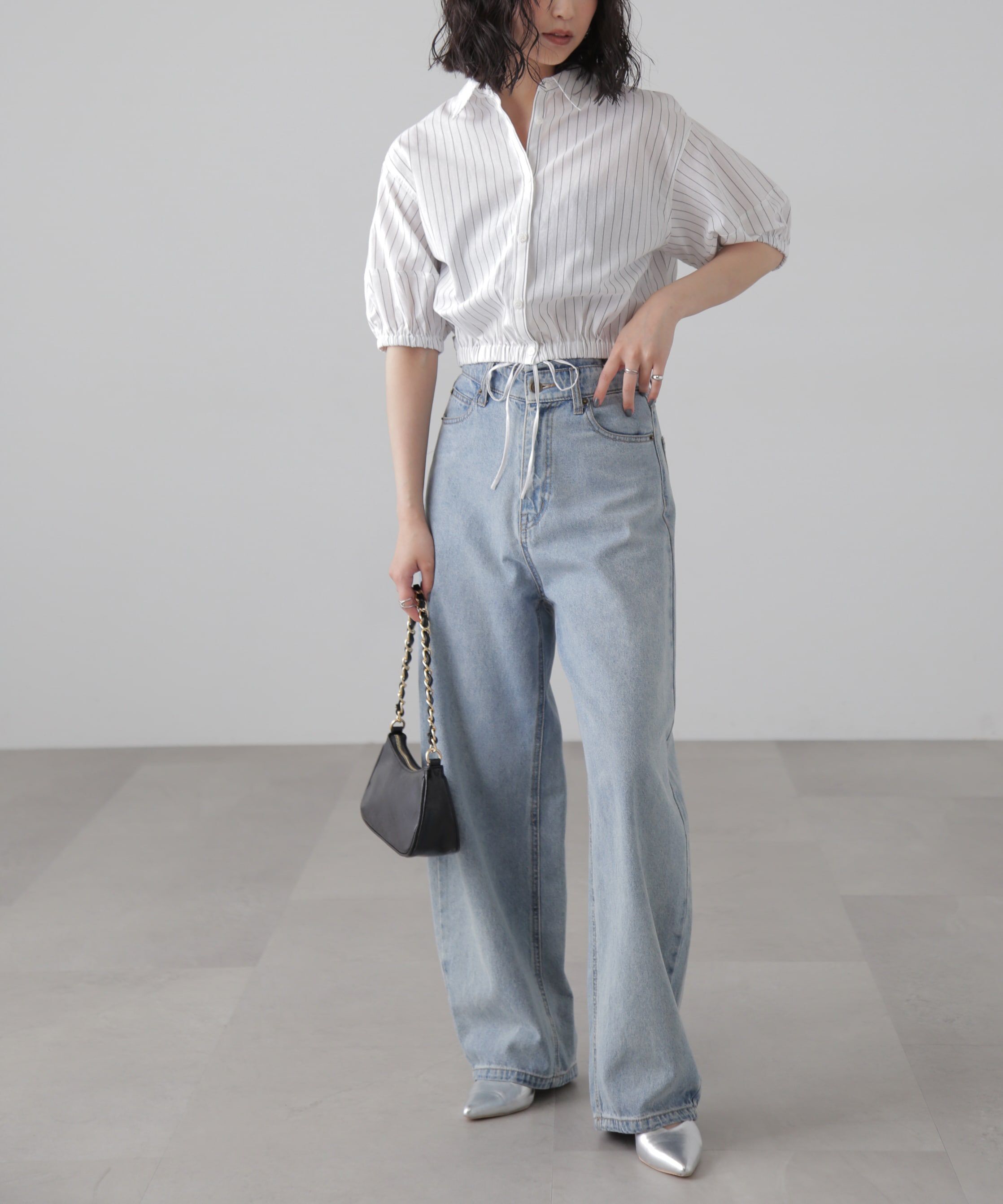  「裾ドロスト半袖ブラウス」|シャツ・ブラウス|