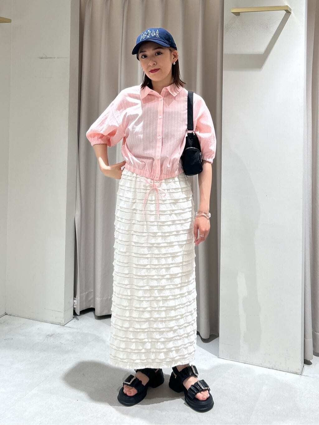  「裾ドロスト半袖ブラウス」|シャツ・ブラウス|