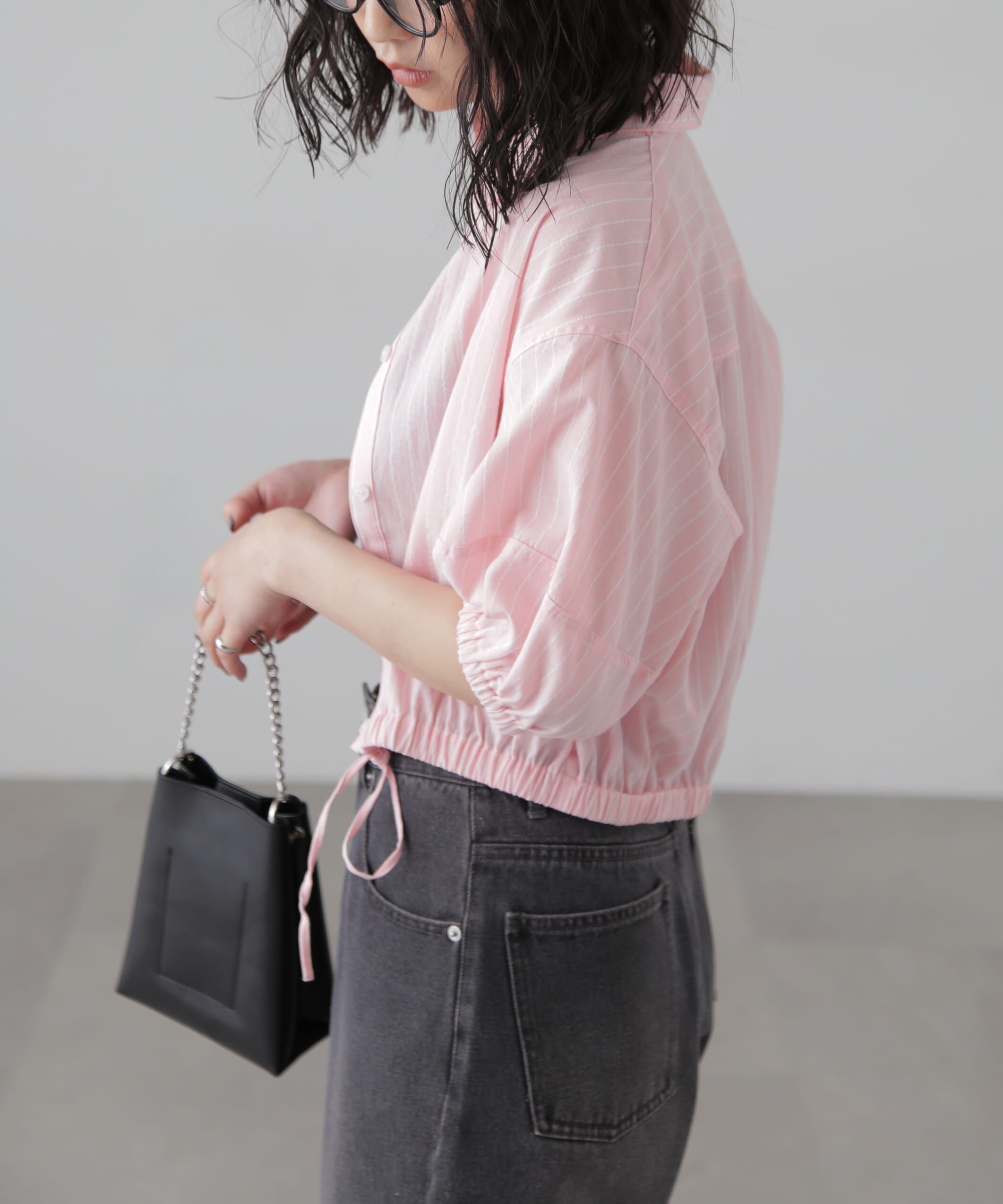  「裾ドロスト半袖ブラウス」|シャツ・ブラウス|