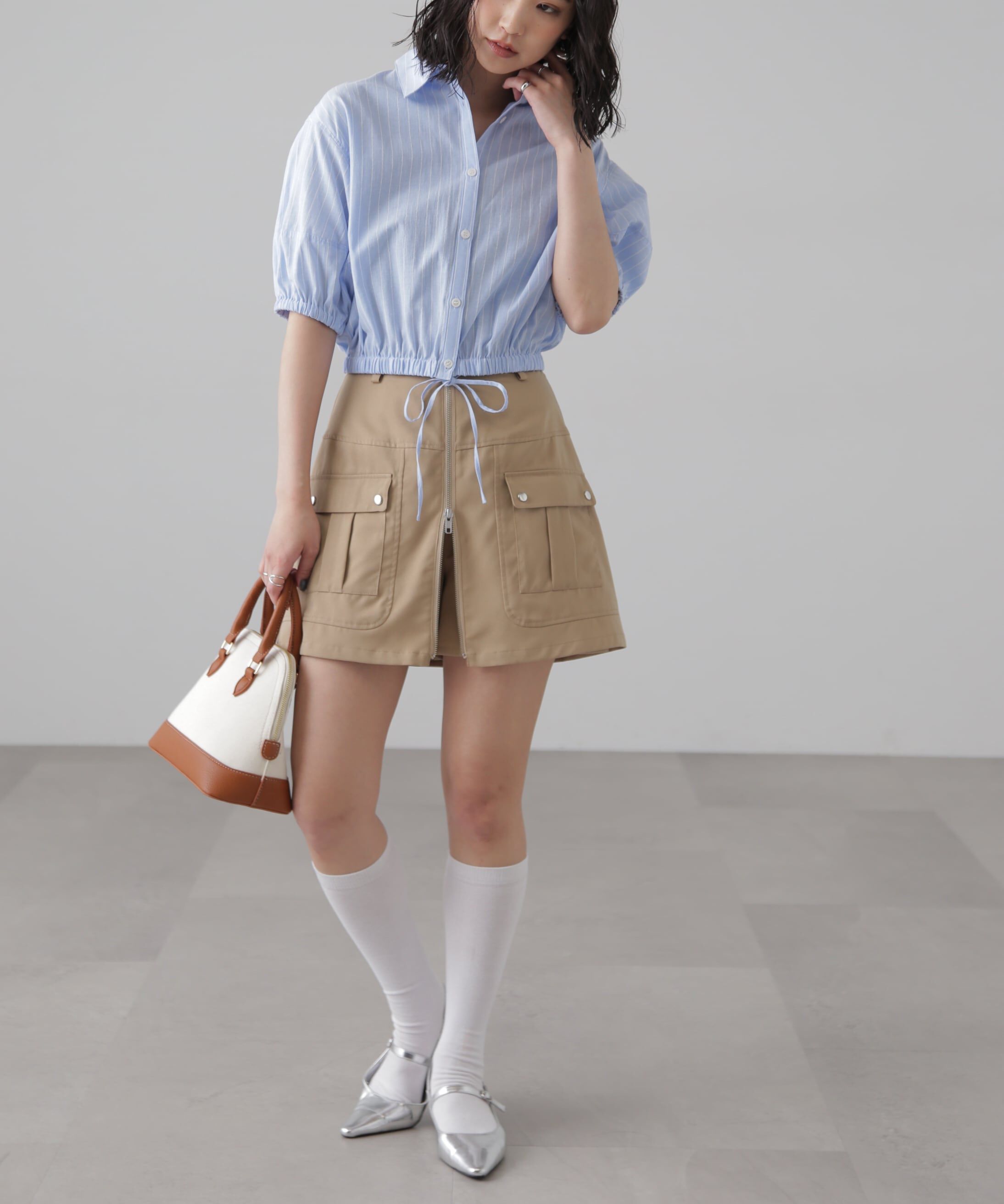  「裾ドロスト半袖ブラウス」|シャツ・ブラウス|