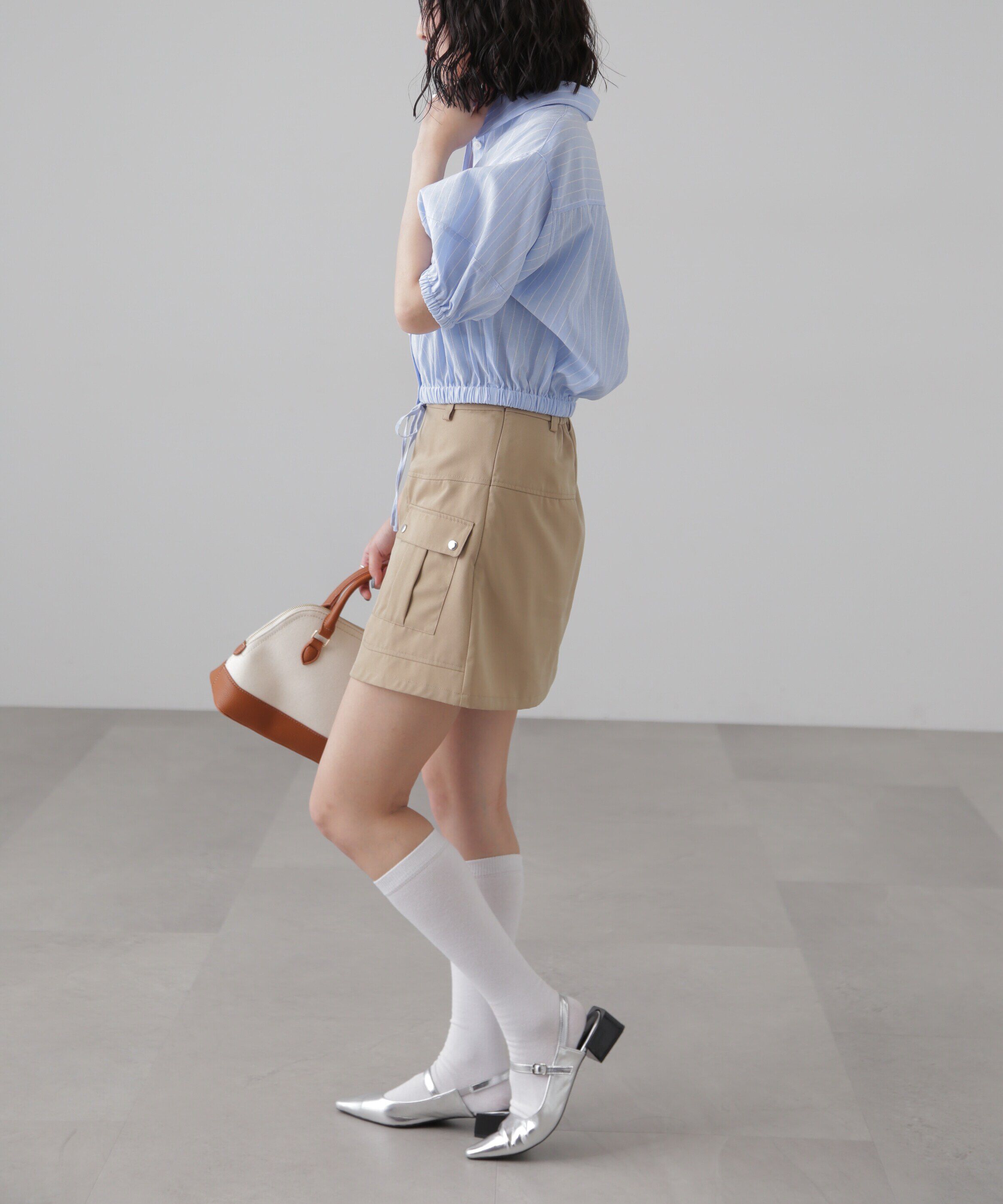  「裾ドロスト半袖ブラウス」|シャツ・ブラウス|