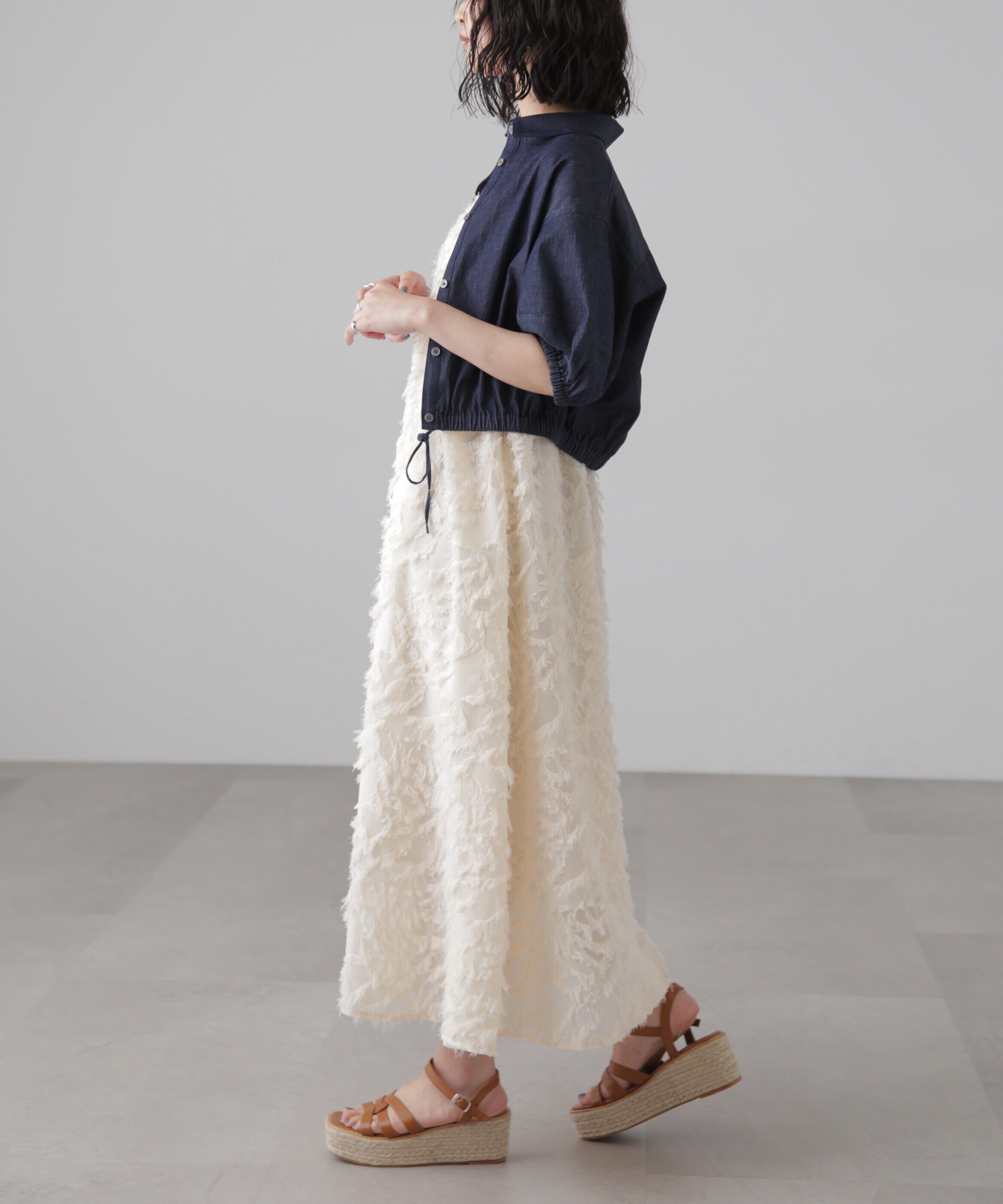  「裾ドロスト半袖ブラウス」|シャツ・ブラウス|