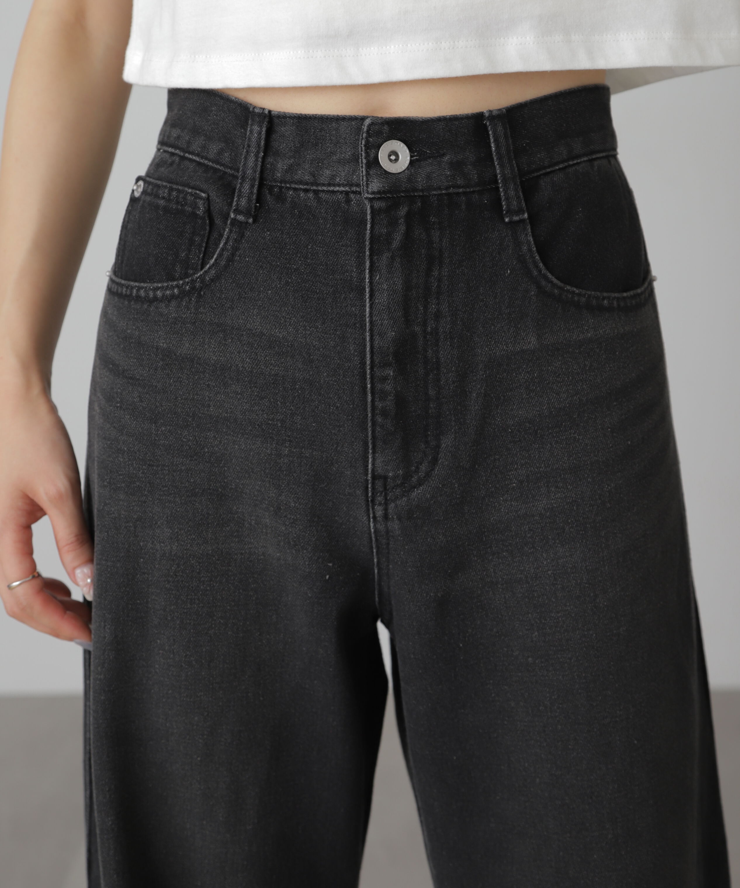  「[XS-Lサイズ展開]サイドパネルヴィンテージライクワイドデニム」|その他|