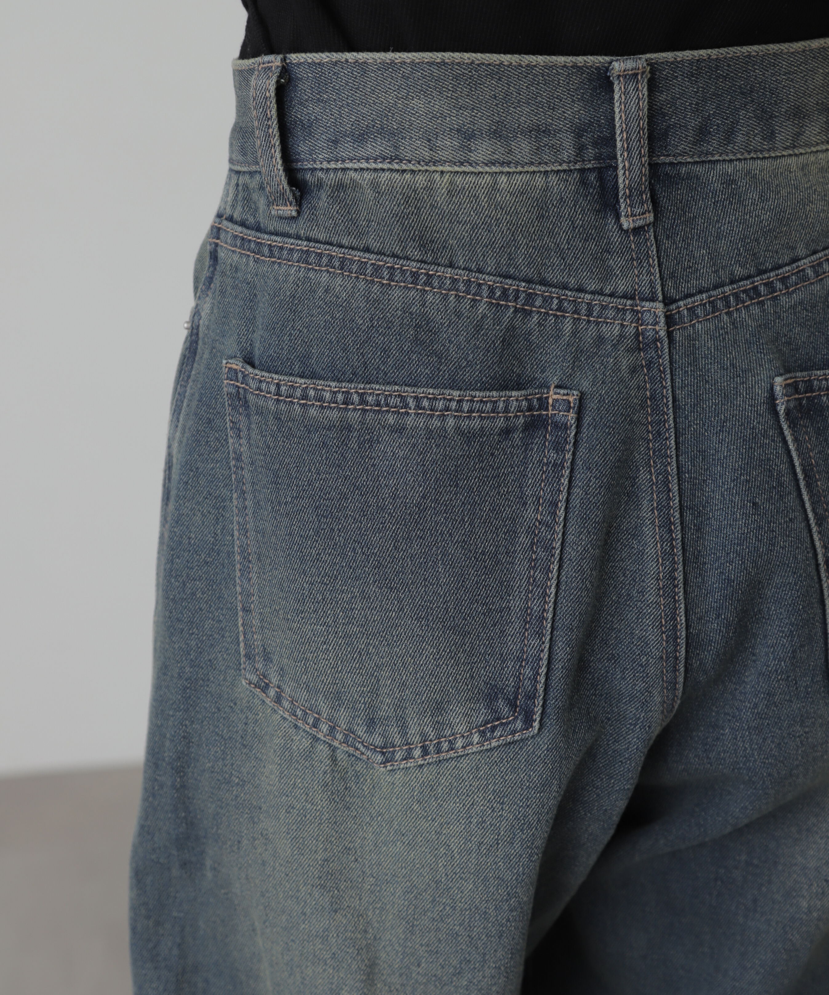  「[XS-Lサイズ展開]サイドパネルヴィンテージライクワイドデニム」|その他|