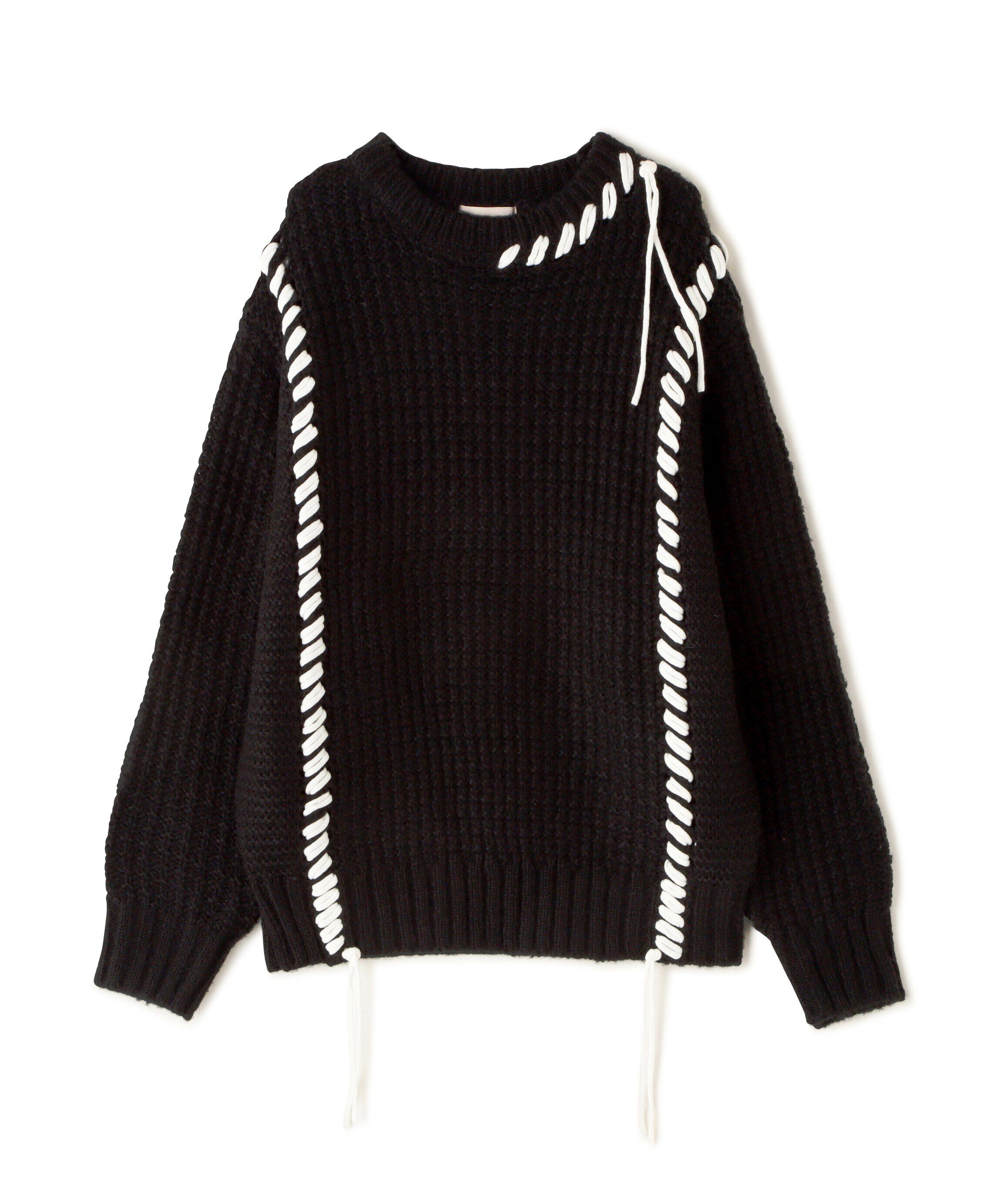  「配色ステッチニットプルオーバー」|ニット・セーター|