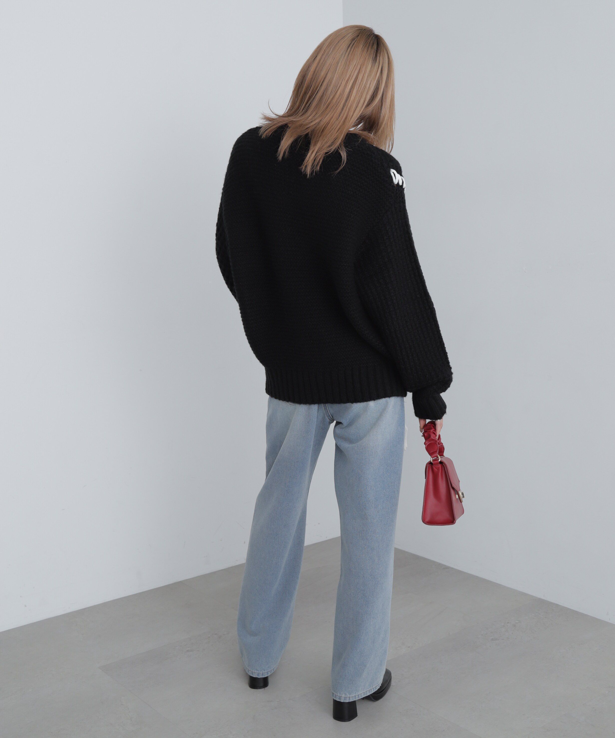  「配色ステッチニットプルオーバー」|ニット・セーター|