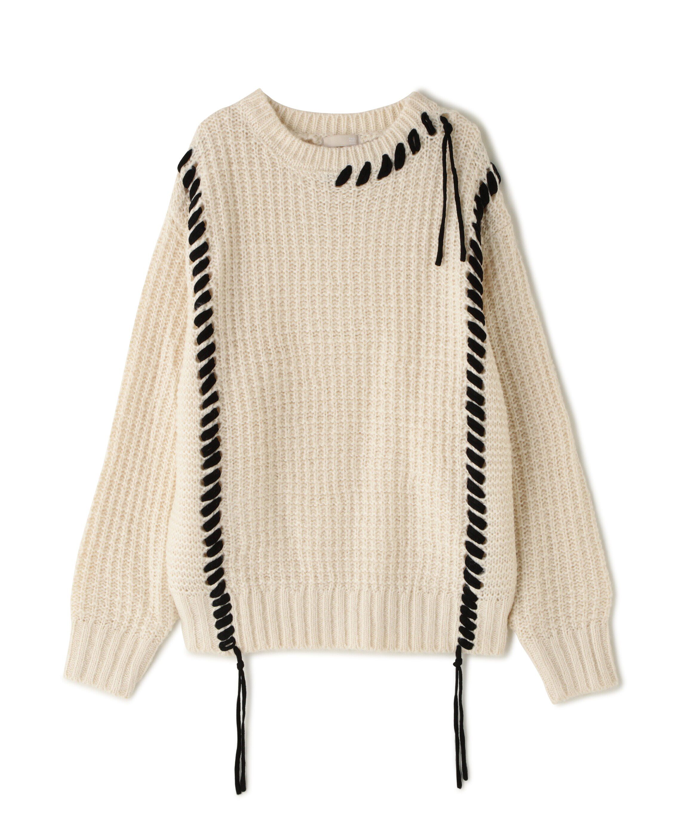  「配色ステッチニットプルオーバー」|ニット・セーター|