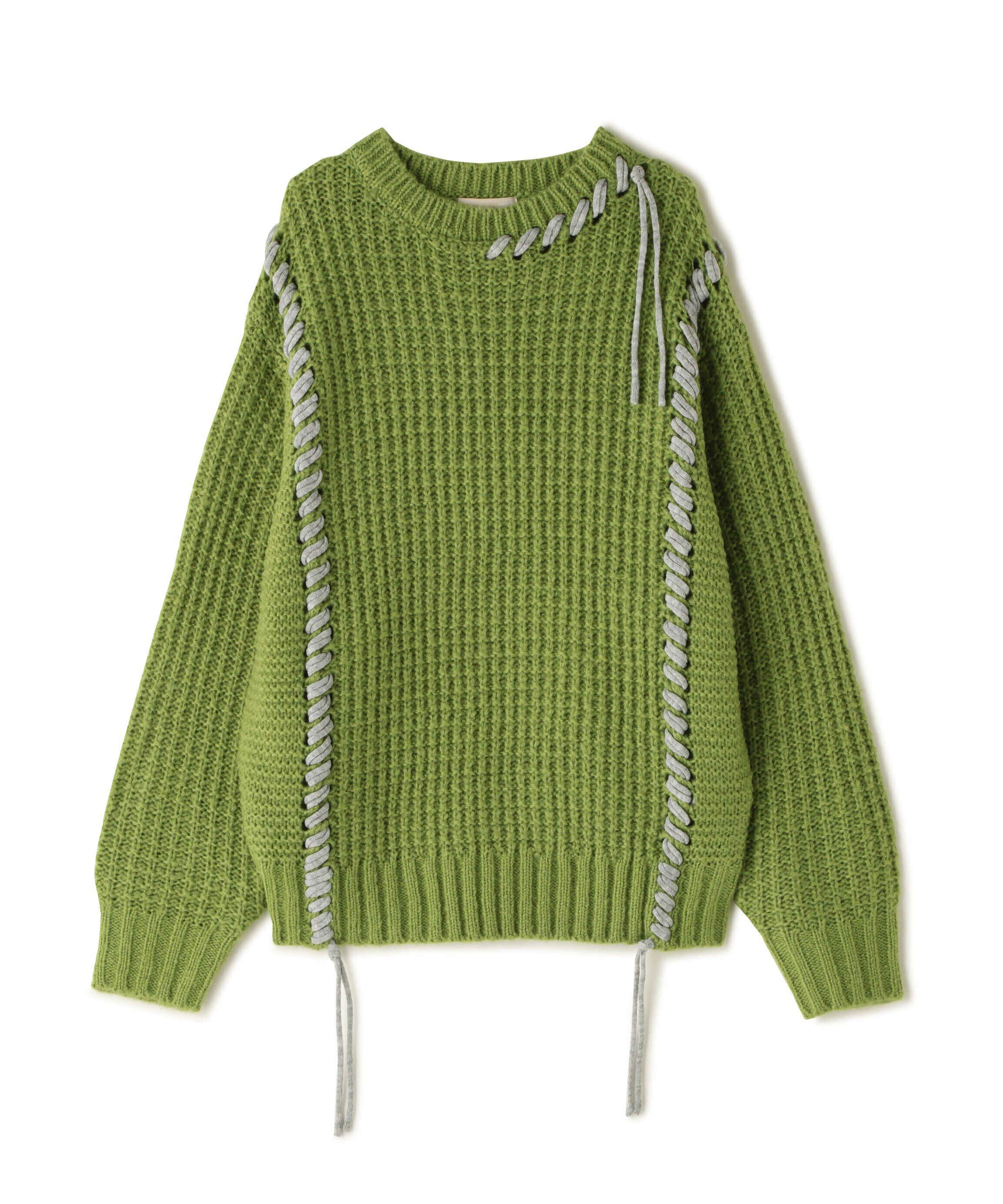  「配色ステッチニットプルオーバー」|ニット・セーター|