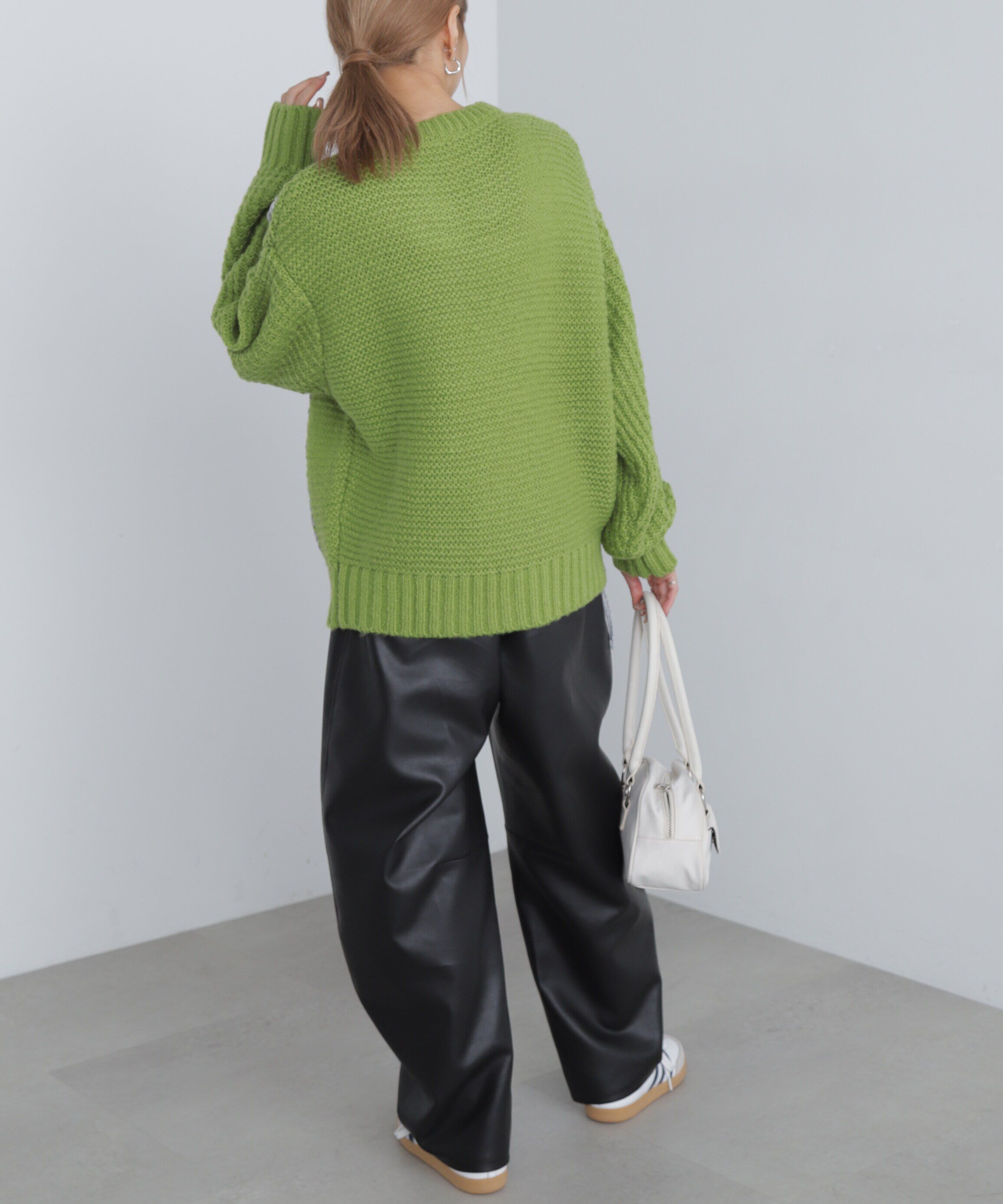  「配色ステッチニットプルオーバー」|ニット・セーター|