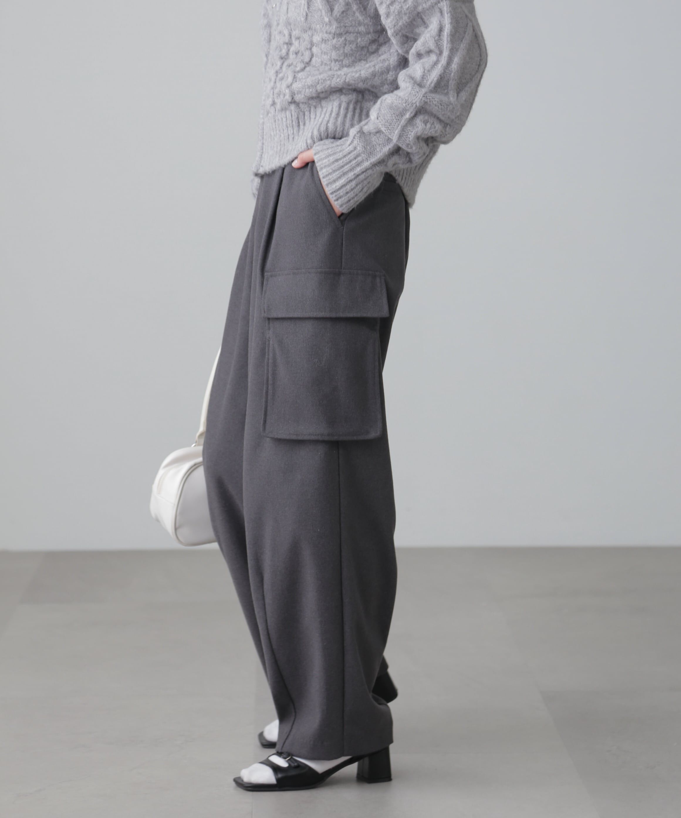  「ウールライクカーゴワイドパンツ」|その他|