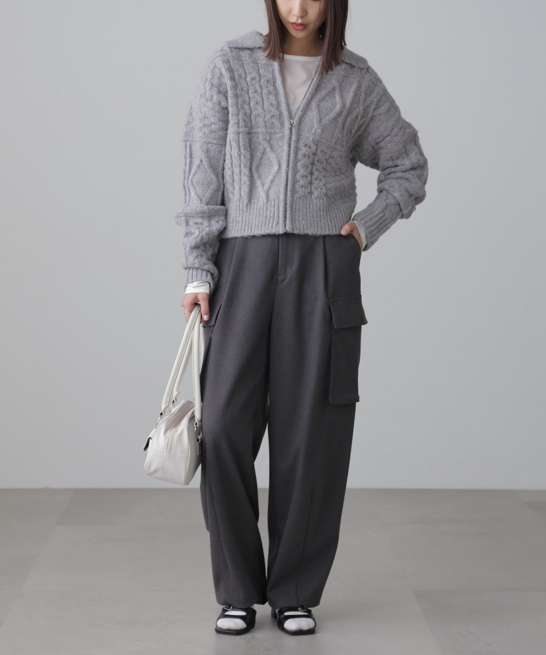  「ウールライクカーゴワイドパンツ」|その他|