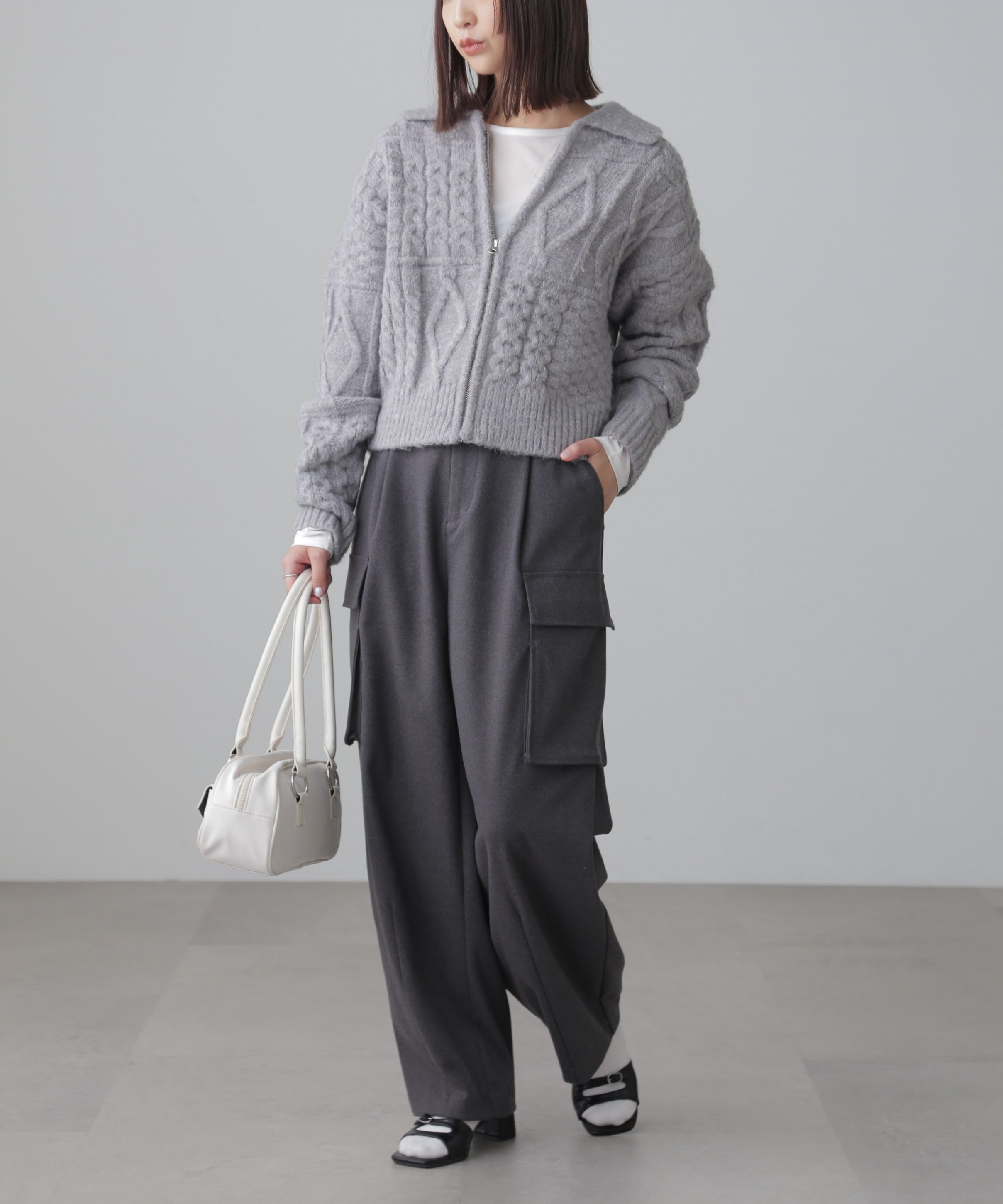  「ウールライクカーゴワイドパンツ」|その他|