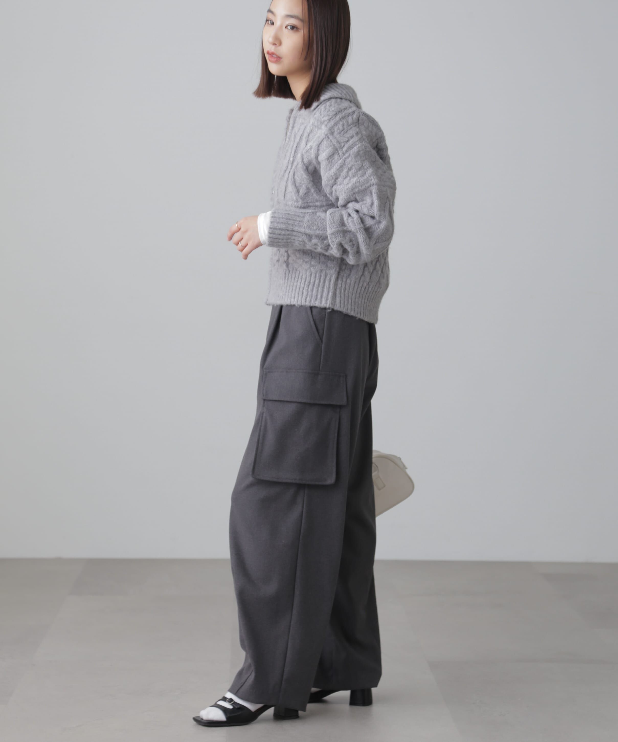  「ウールライクカーゴワイドパンツ」|その他|