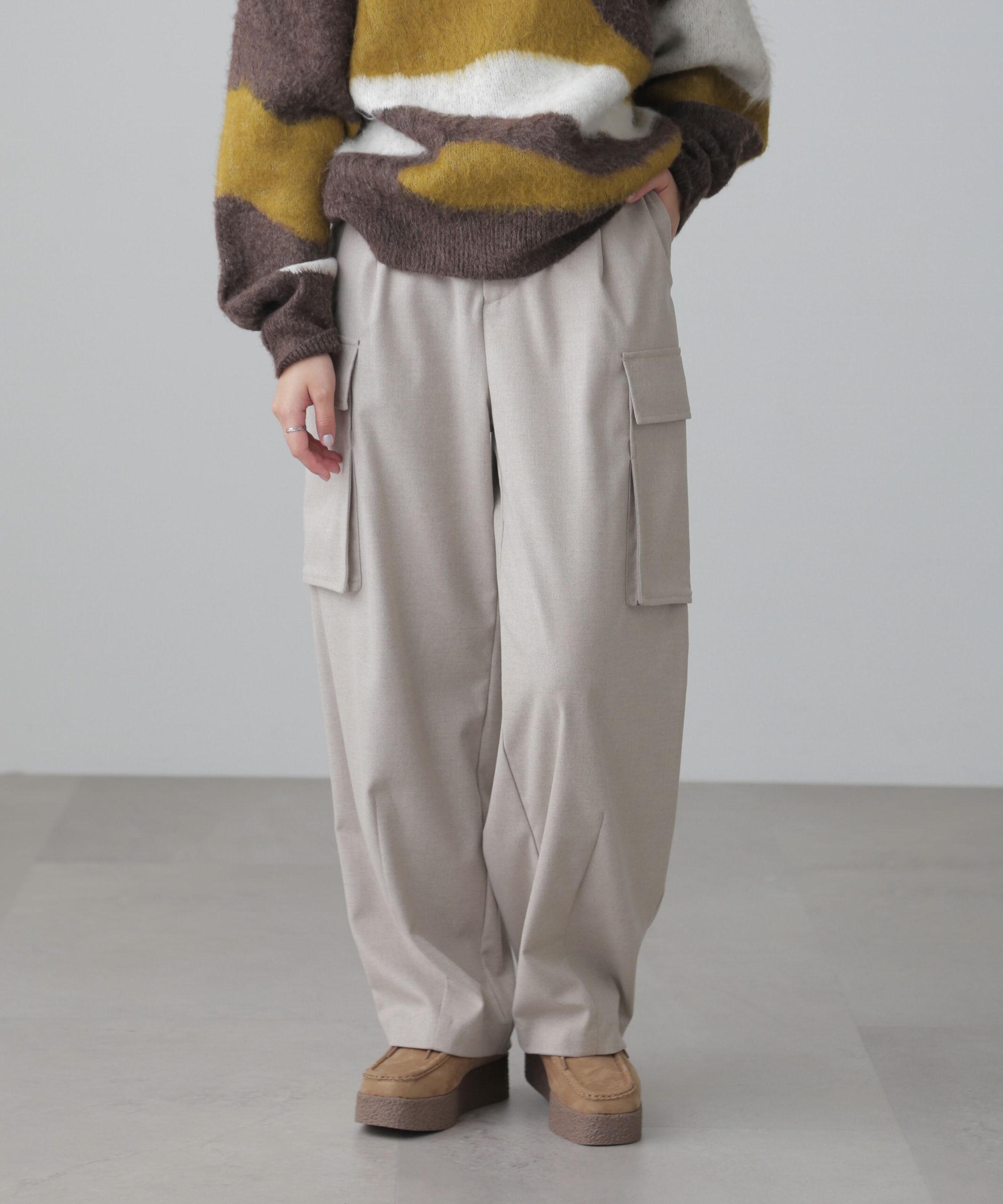  「ウールライクカーゴワイドパンツ」|その他|