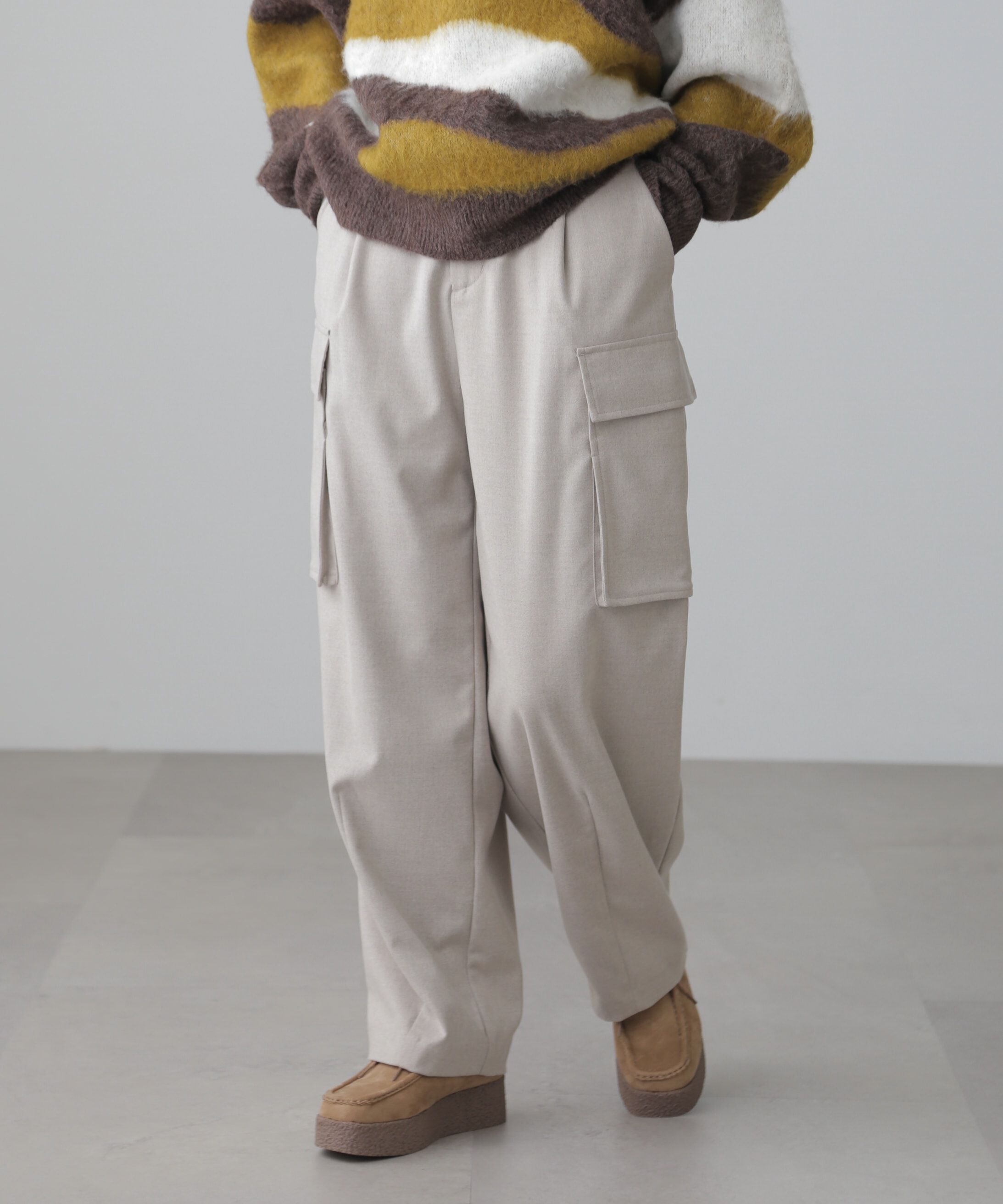  「ウールライクカーゴワイドパンツ」|その他|