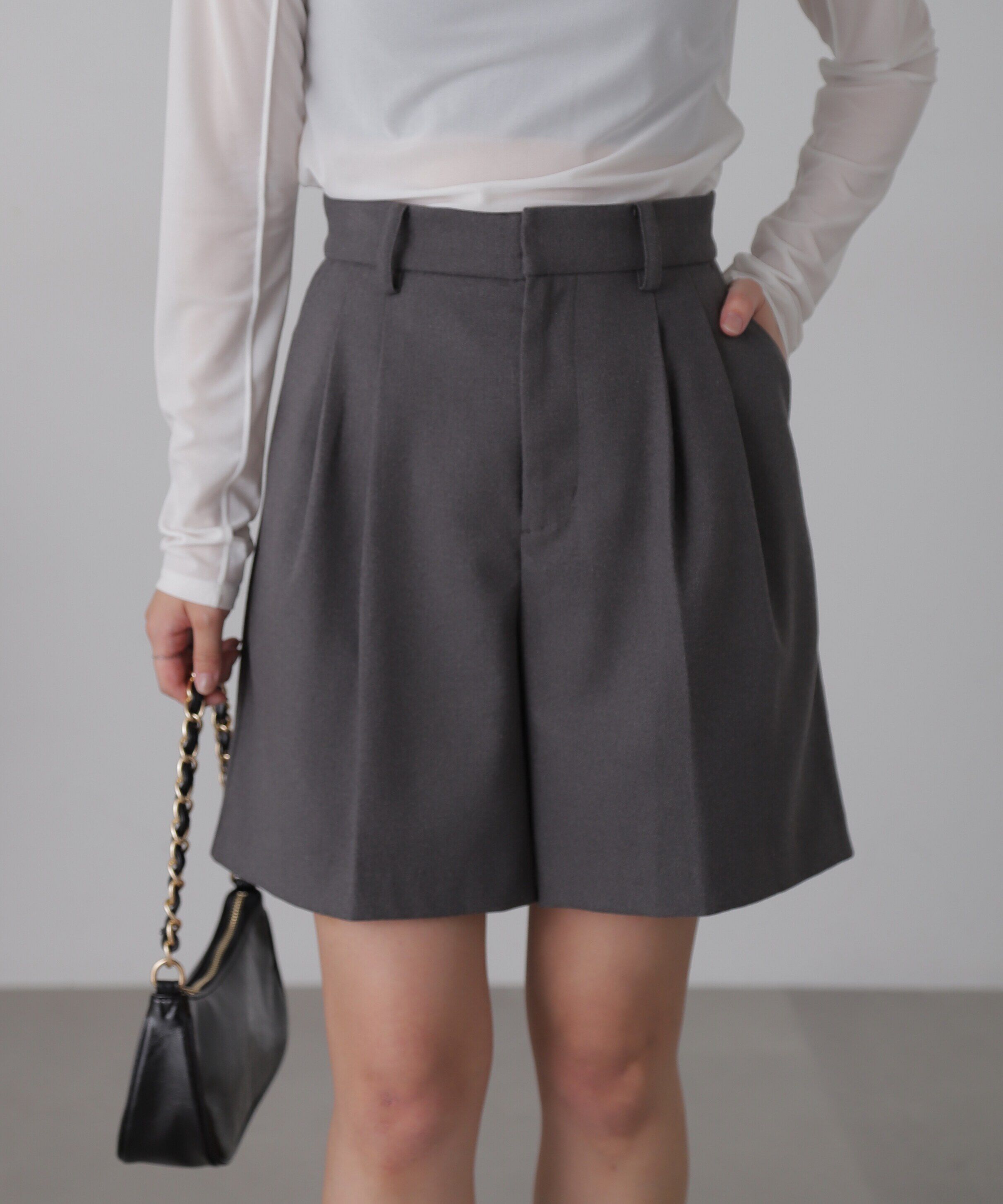  「タックショートパンツ」|その他|グレー