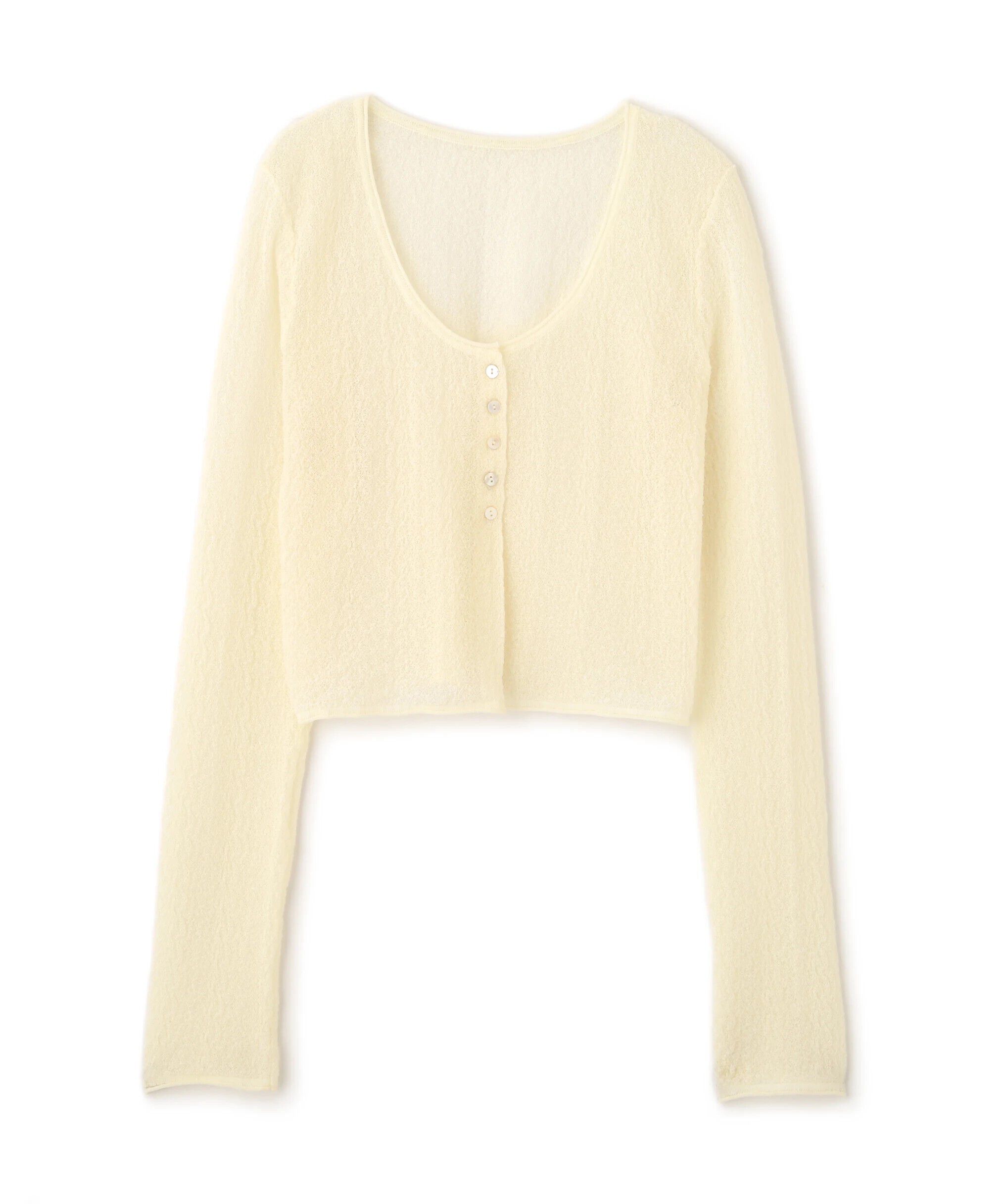  「シアーラウンドネックニットカーディガン」|ニット・セーター|