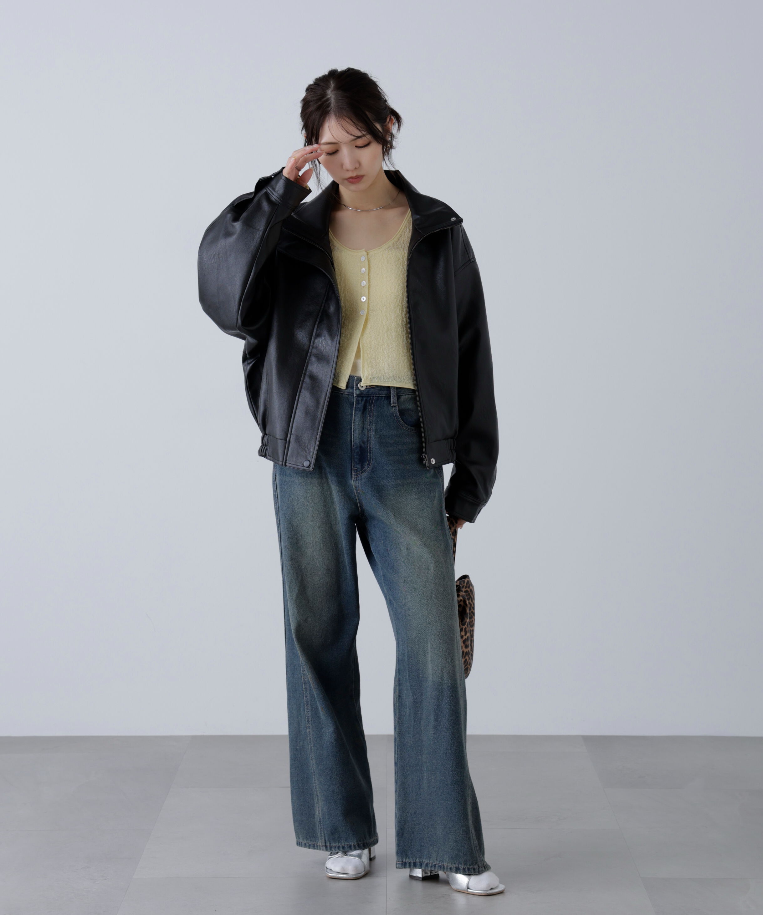  「シアーラウンドネックニットカーディガン」|ニット・セーター|