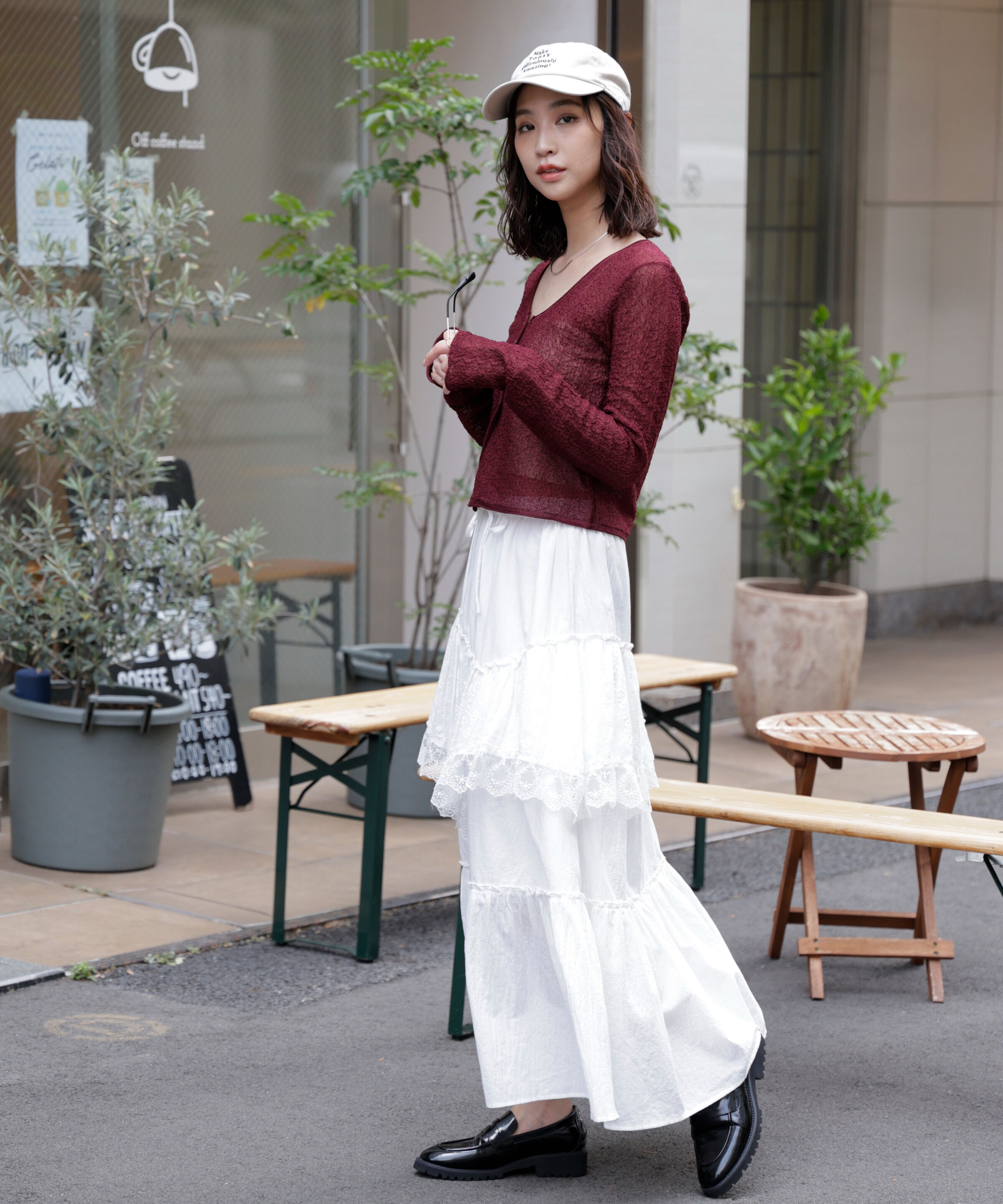  「シアーラウンドネックニットカーディガン」|ニット・セーター|